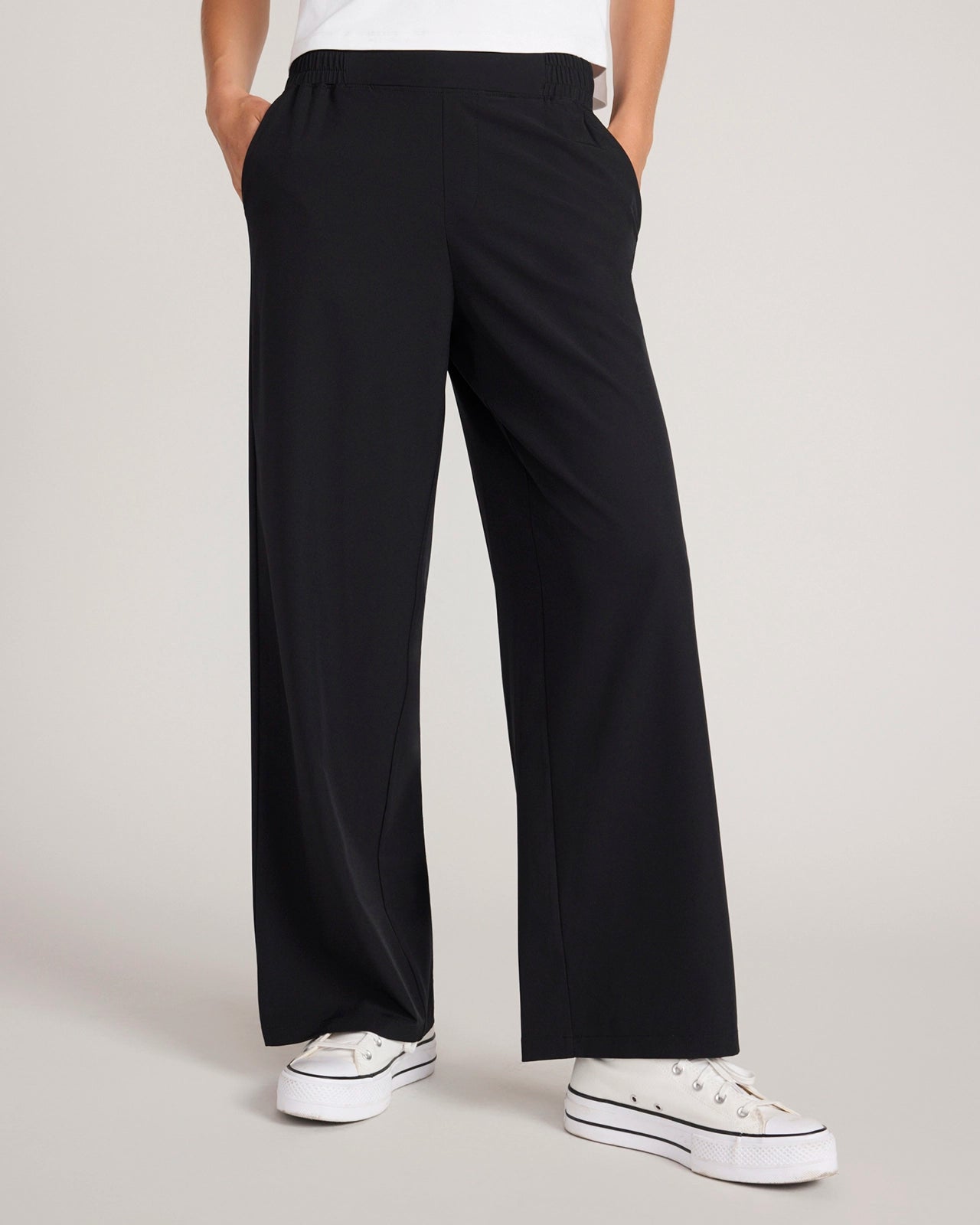 The Soft Stretch Wide Leg Commuter Pant - Black