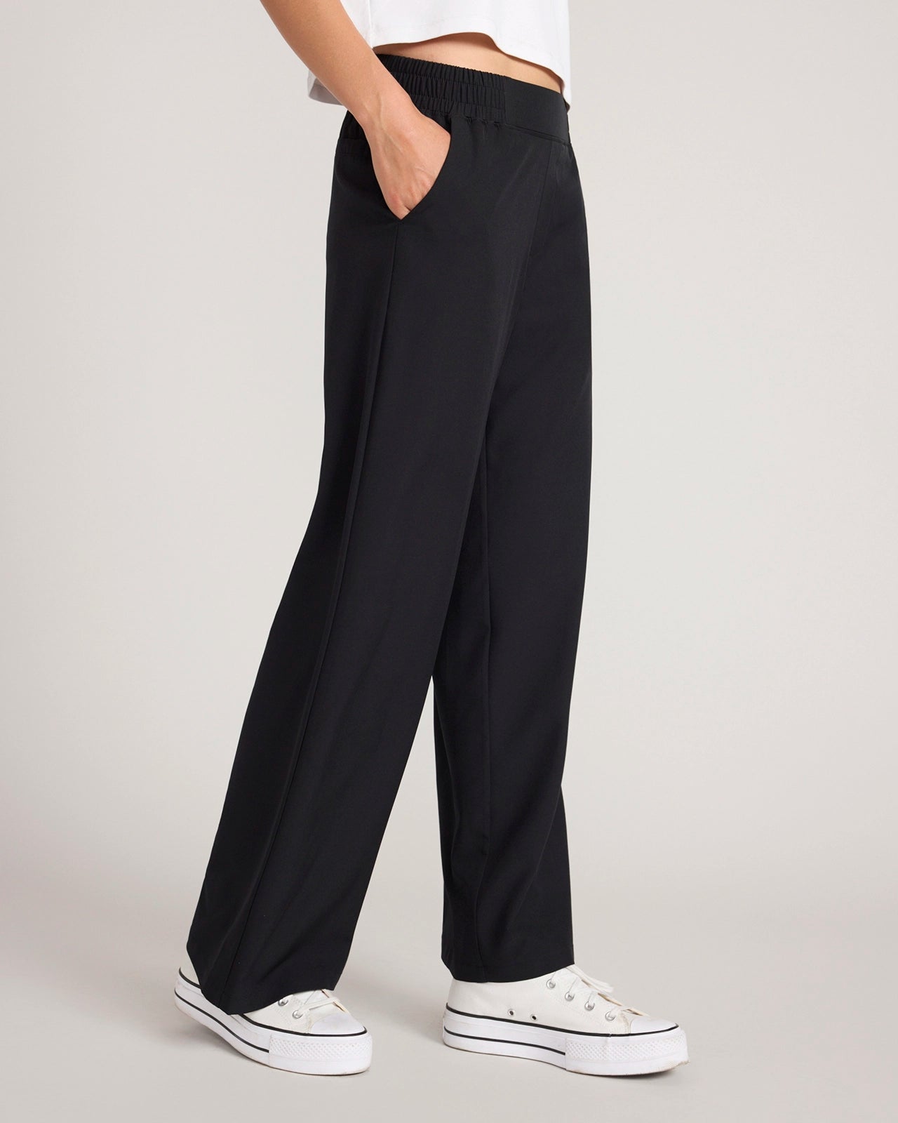 The Soft Stretch Wide Leg Commuter Pant - Black