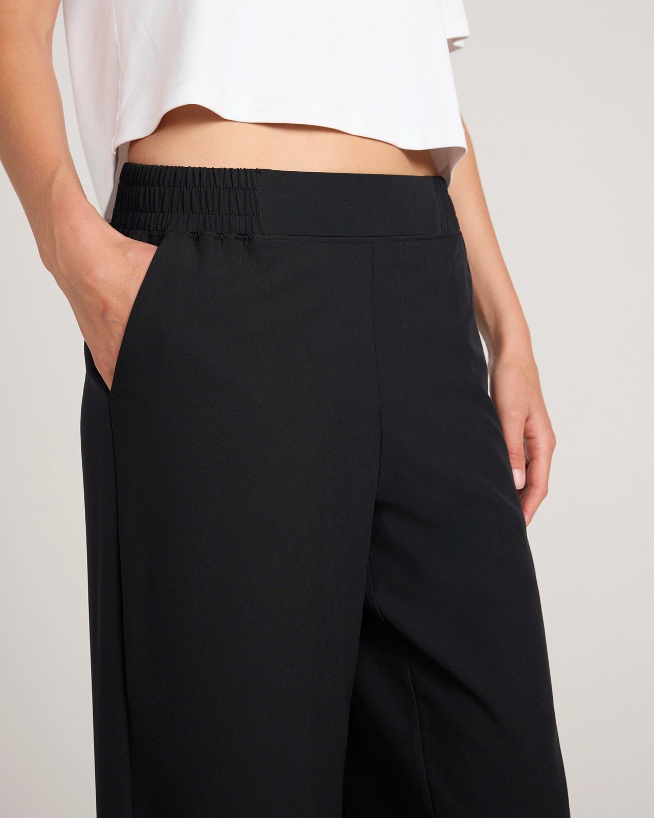 The Soft Stretch Wide Leg Commuter Pant - Black