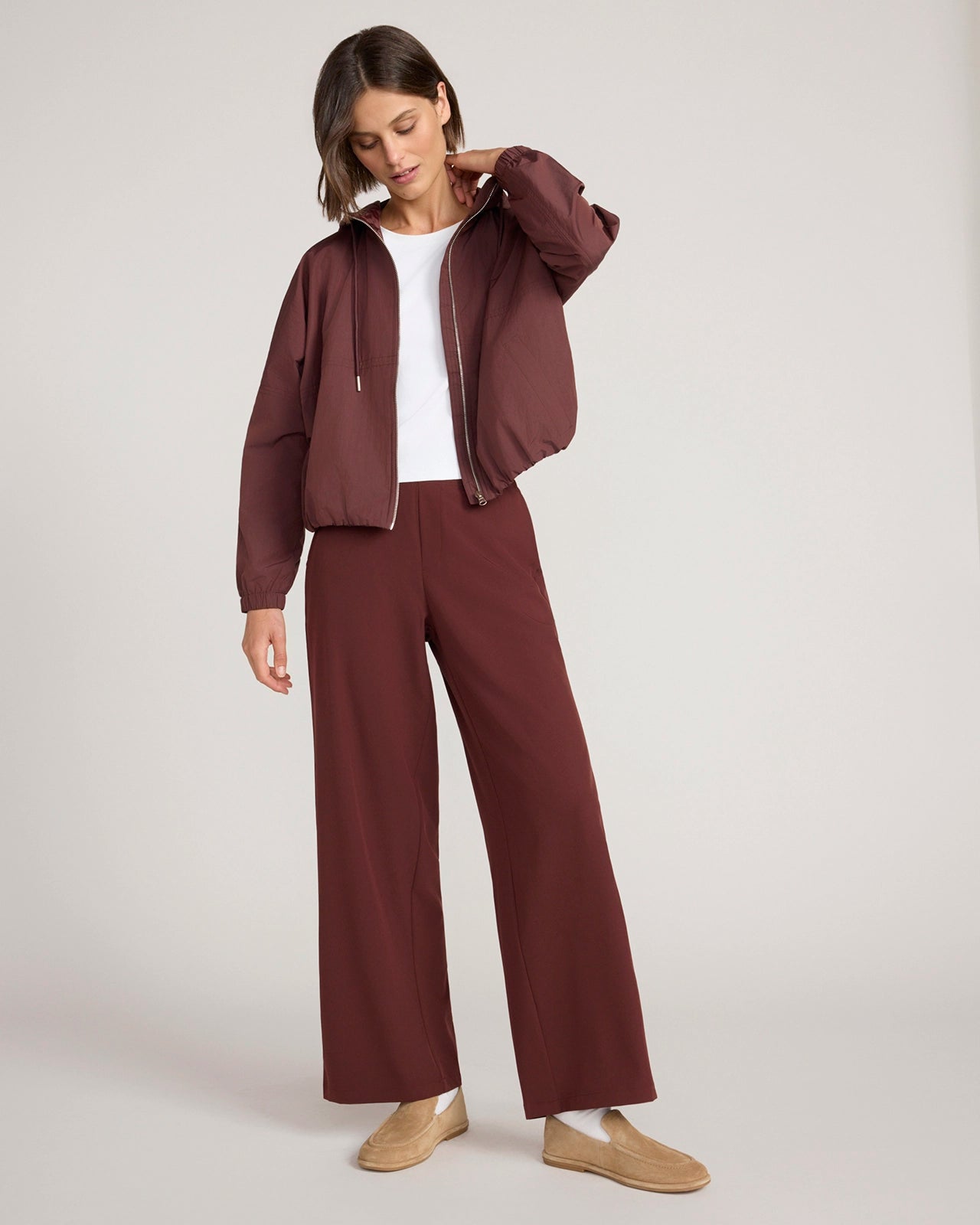 The Soft Stretch Wide Leg Commuter Pant - Bitter Chocolate