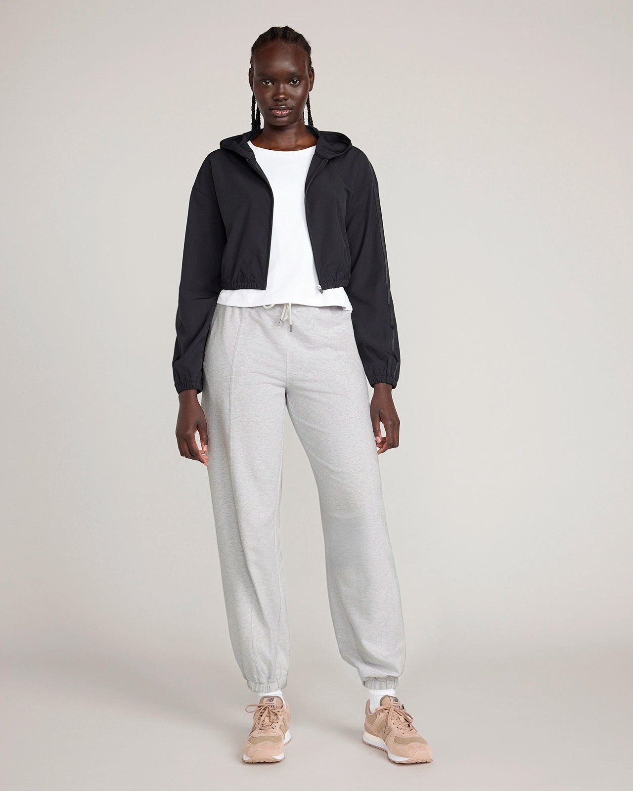 The Soft Luxe Barrel Leg Sweat Pant - Heather Grey
