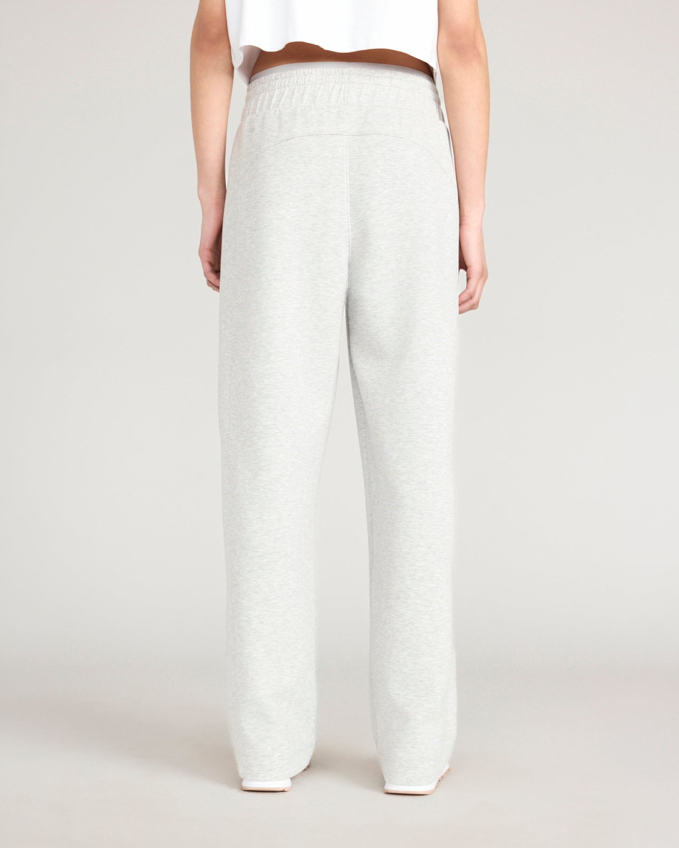 The Soft Luxe Double Knit Wide Leg Pant - Heather Concrete