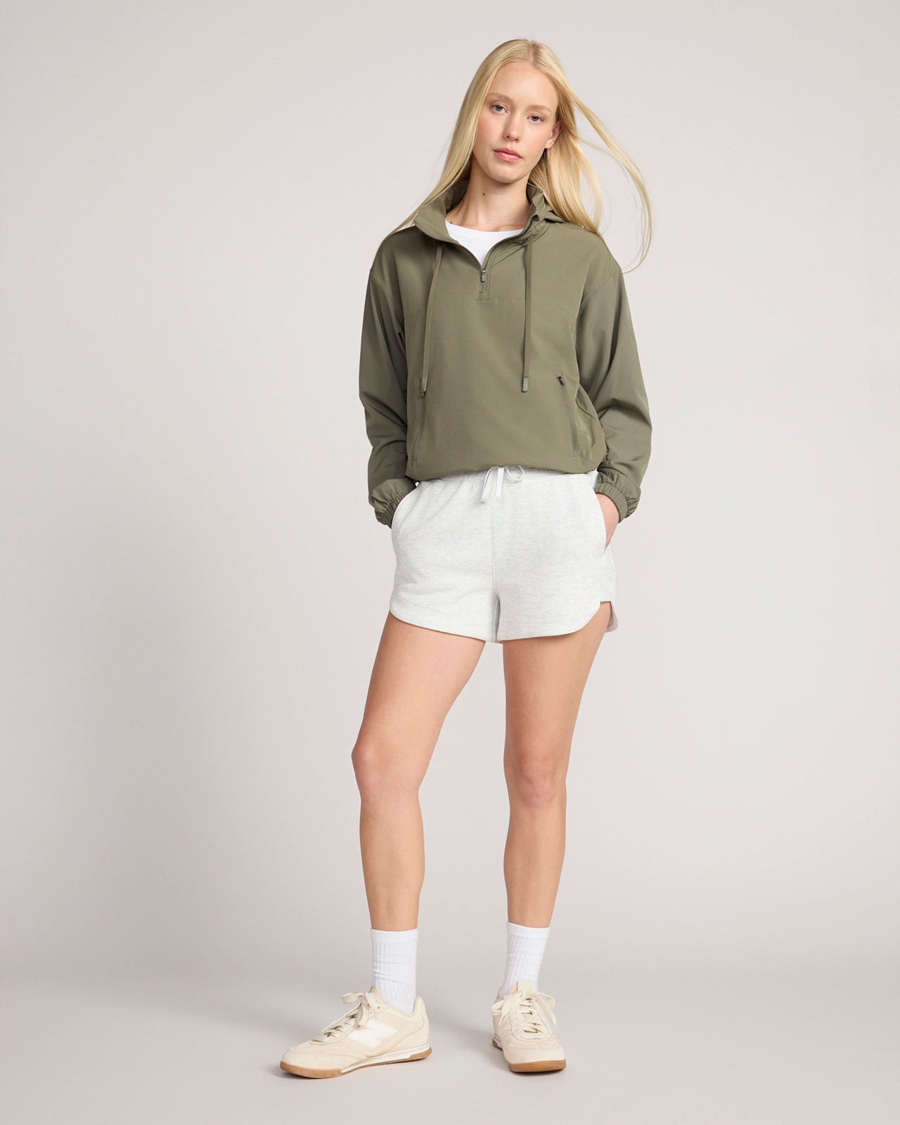 The Soft Luxe Short - Heather Cloud White