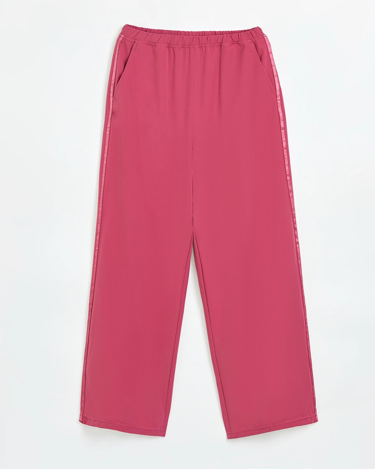 The Soft Stretch Shiny Tape Wide Leg Pant - Malaga Pink