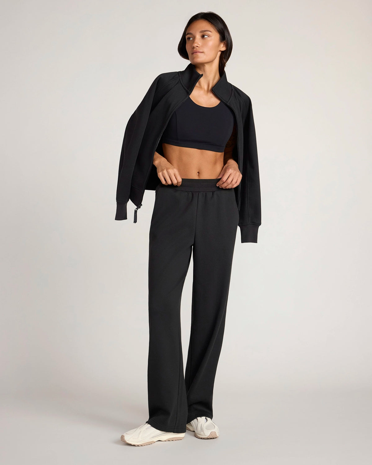 The Soft Luxe Bonded Fleece Wide Leg Pant - Black