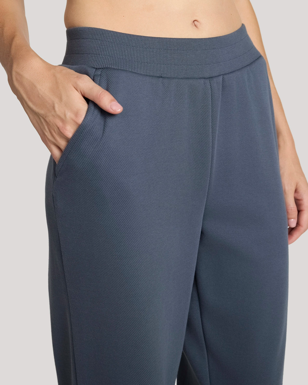 The Soft Luxe Bonded Fleece Wide Leg Pant - Blue