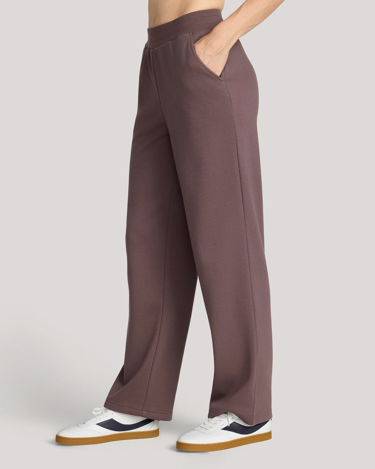 The Soft Luxe Bonded Fleece Wide Leg Pant - Brown