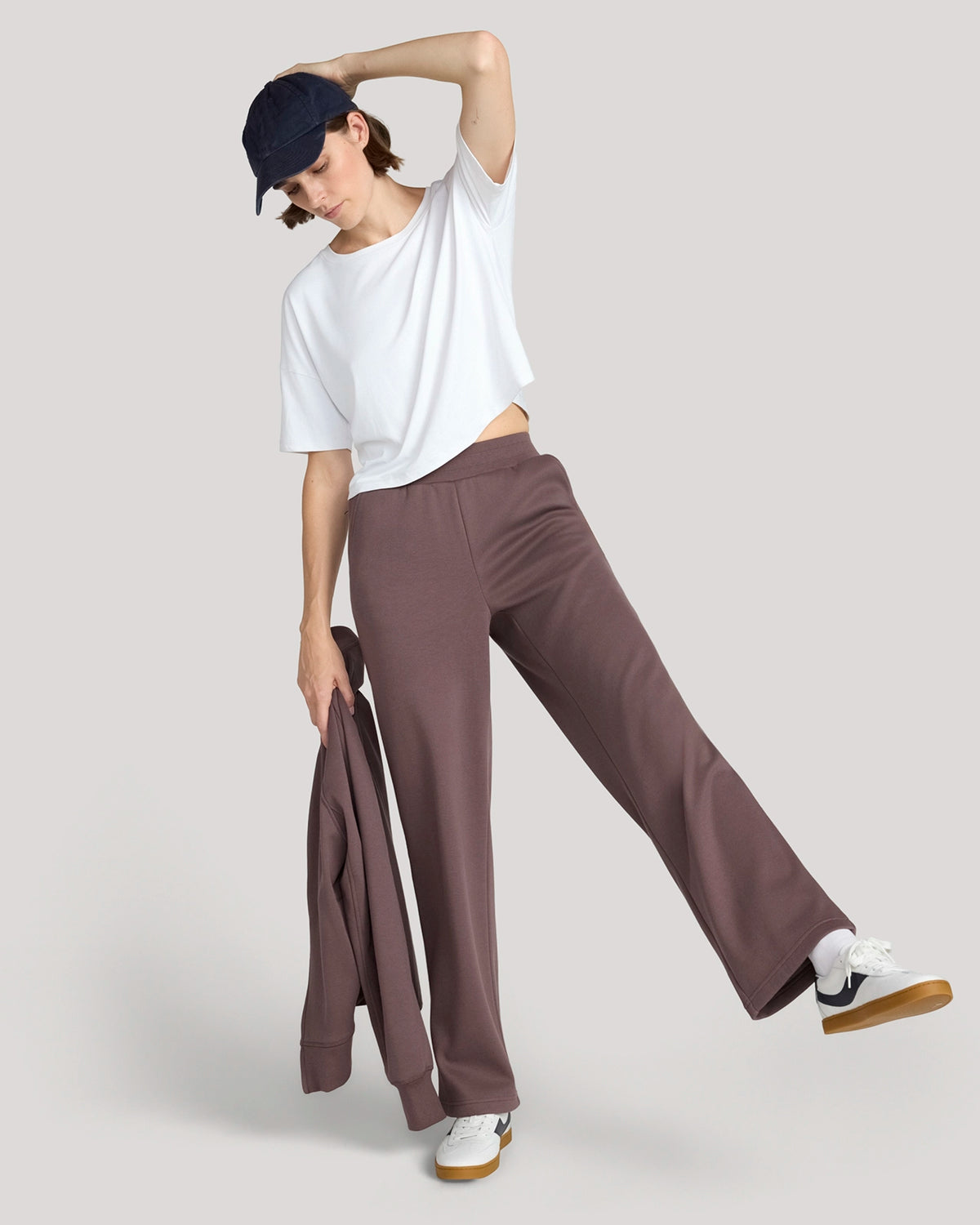 The Soft Luxe Bonded Fleece Wide Leg Pant - Brown