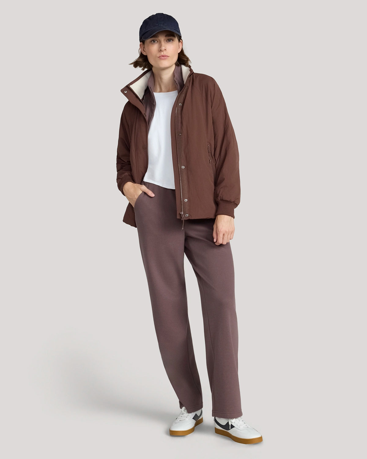 The Soft Luxe Bonded Fleece Wide Leg Pant - Brown