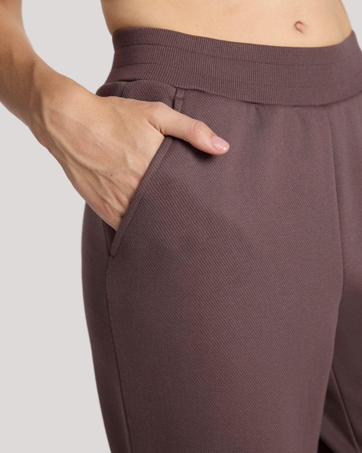 The Soft Luxe Bonded Fleece Wide Leg Pant - Brown