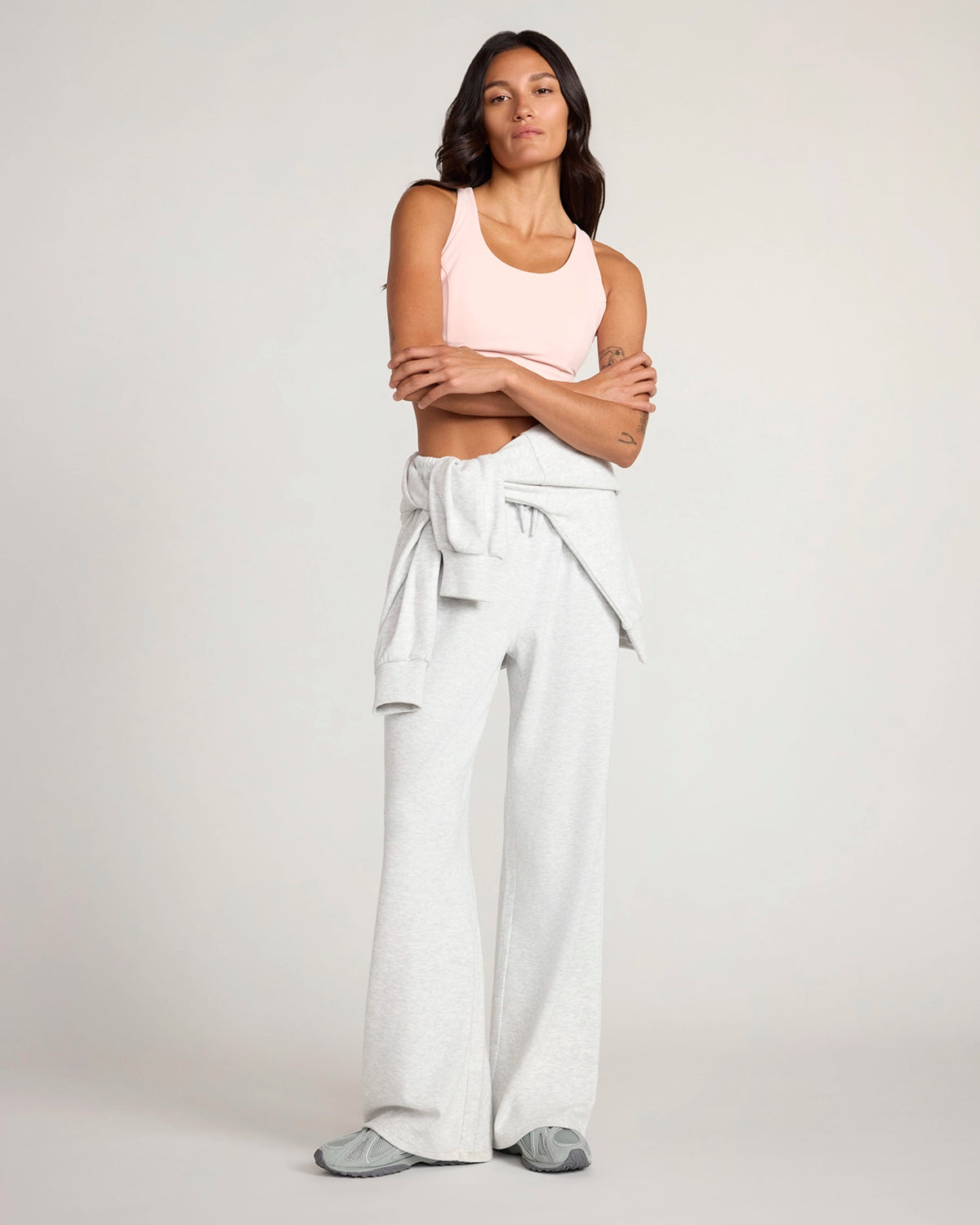 For general description, go to 'Main Product Description' region - The Soft Luxe Cozy Rib Wide Leg Pant - Grey Melange
