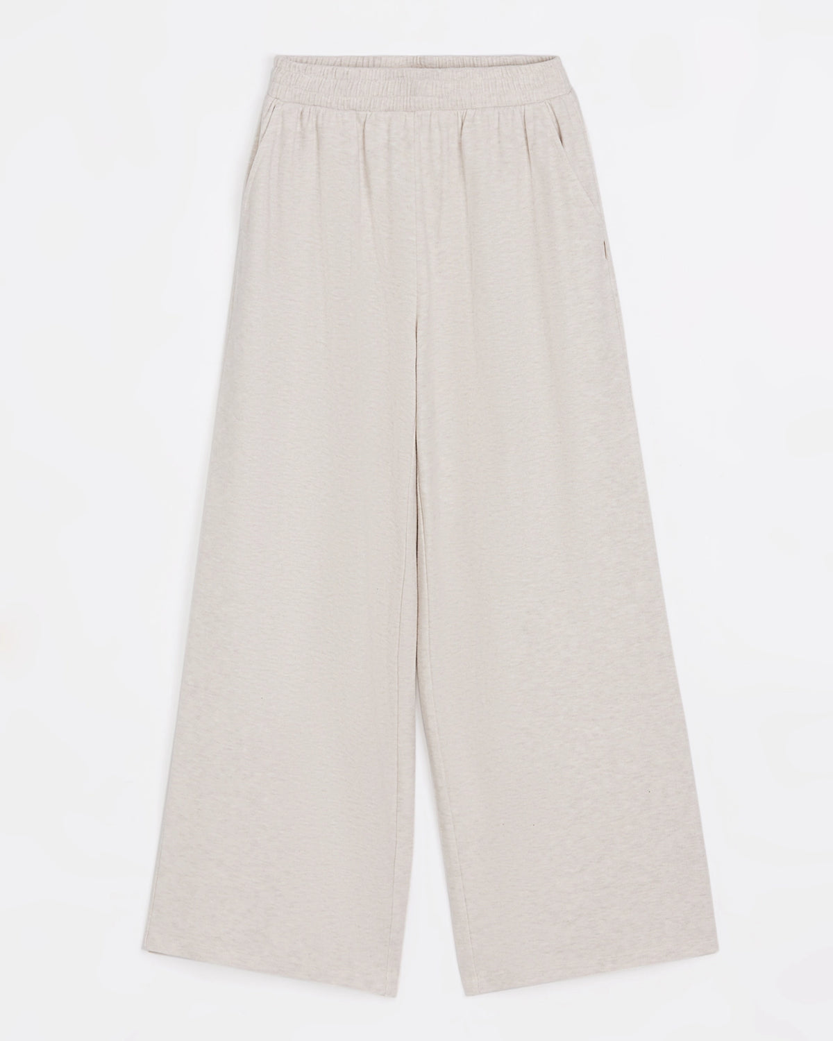 The Soft Luxe Cozy Rib Wide-Leg Pant - Heather Beige