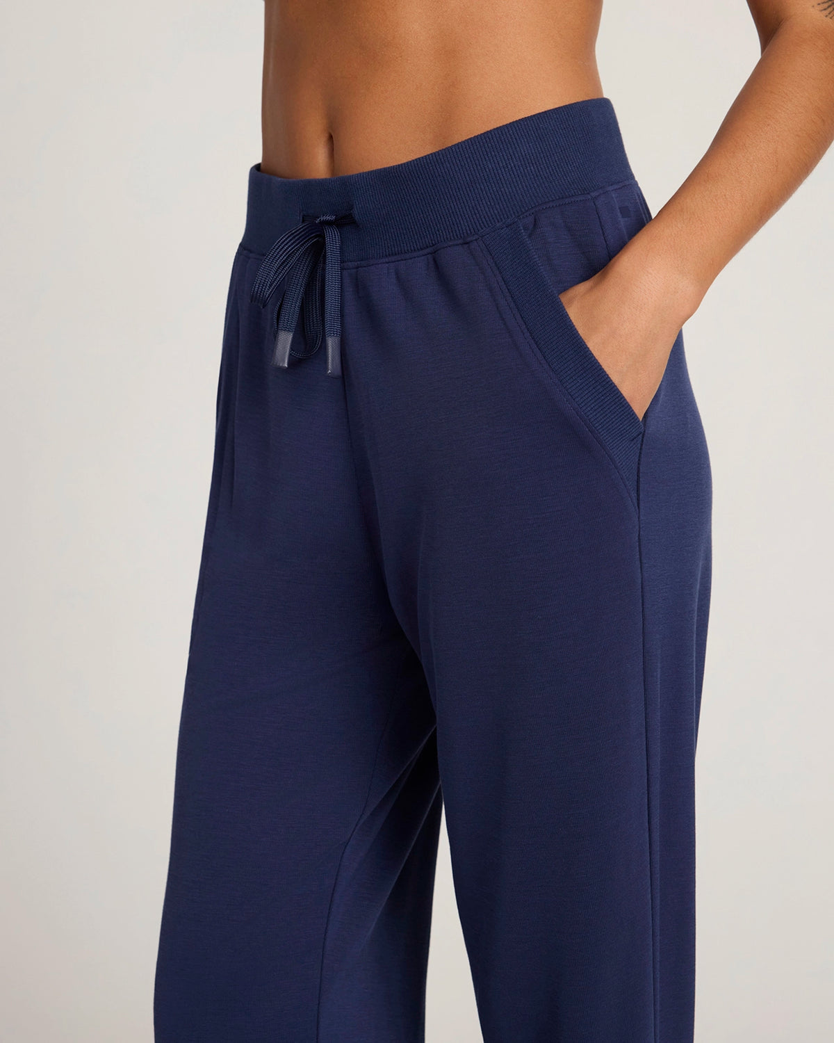 The Soft Luxe Sueded Rib Jogger - Peacoat Navy