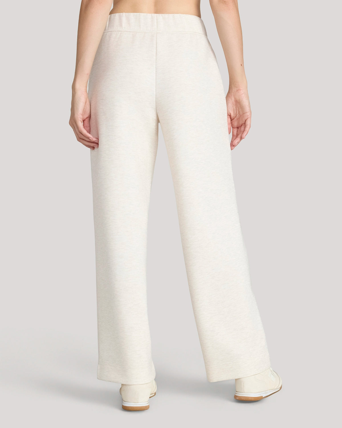 The Luxe Knit Brushed Wide Leg Pant - Heather Beige