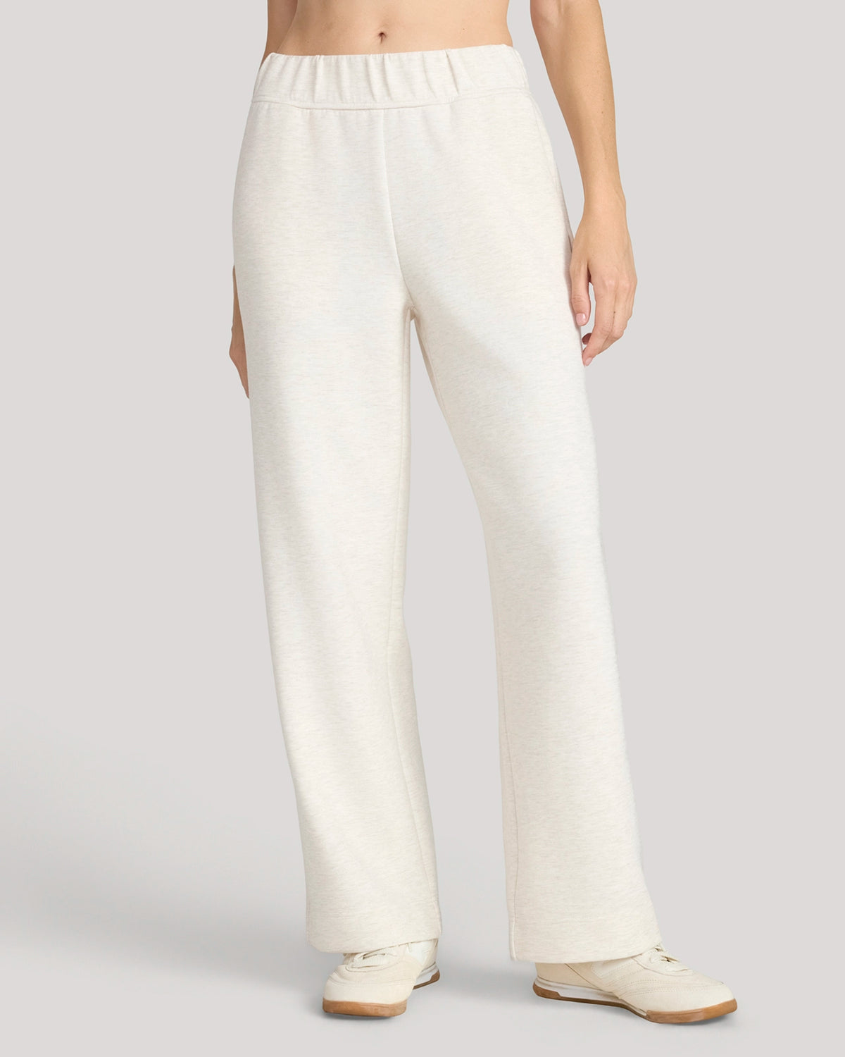 For general description, go to 'Main Product Description' region - The Luxe Knit Brushed Wide Leg Pant - Heather Beige