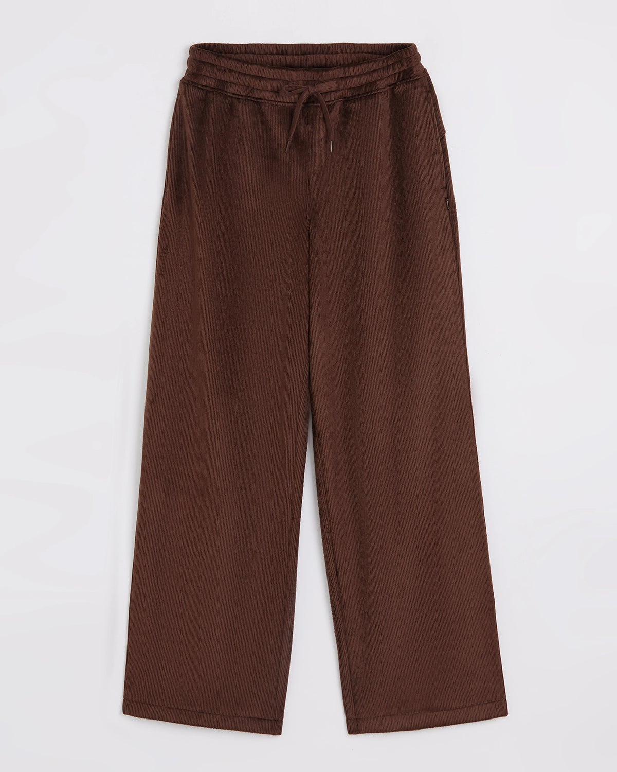 The Soft Luxe Velour Rib Wide-Leg Pant - Chicory Coffee