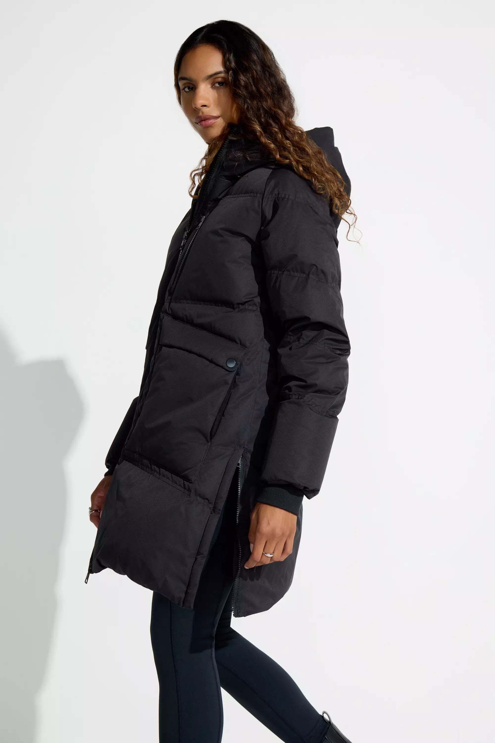 Women’s Mid-Length Down Fill Puffer - Black