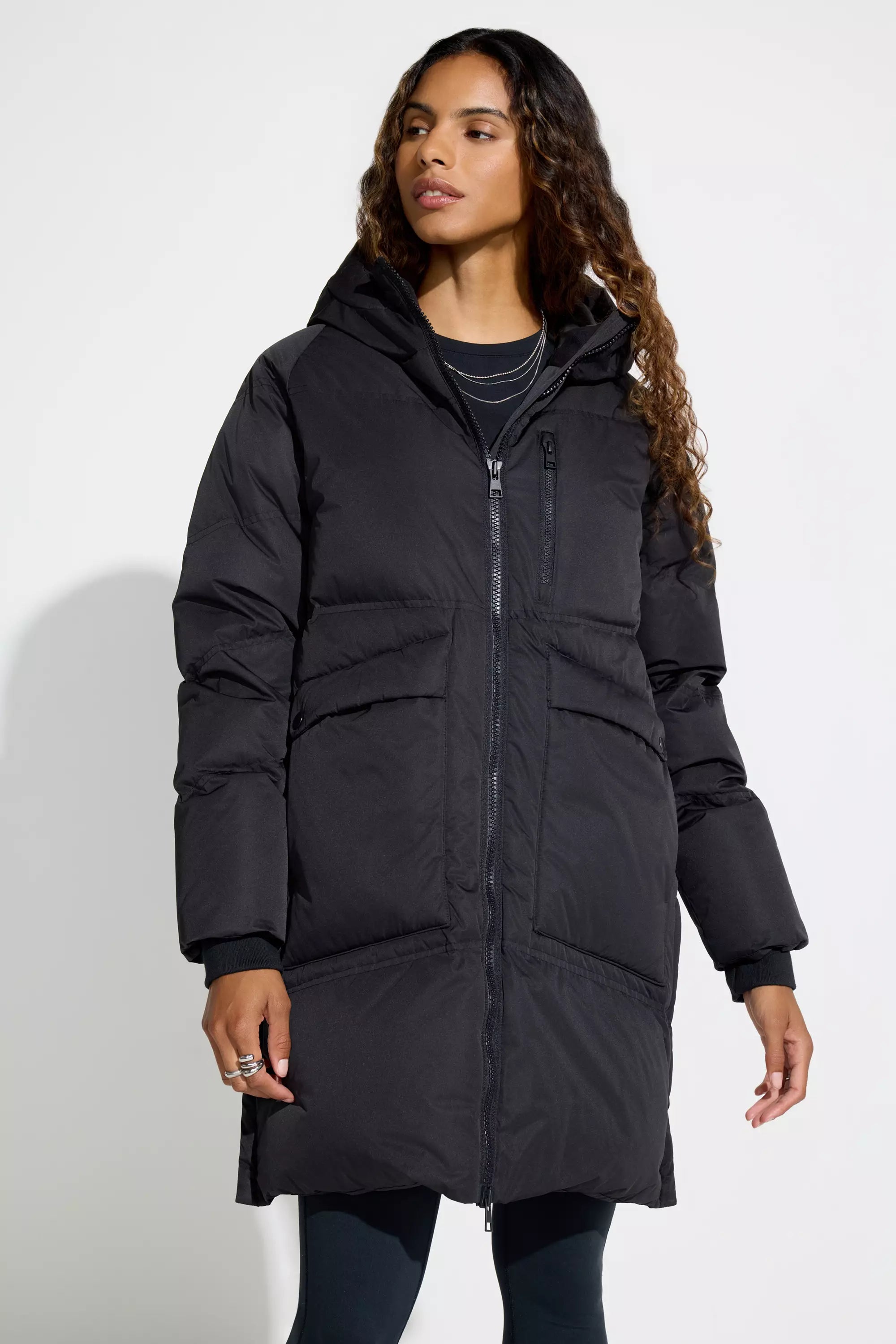 Women’s Mid-Length Down Fill Puffer - Black