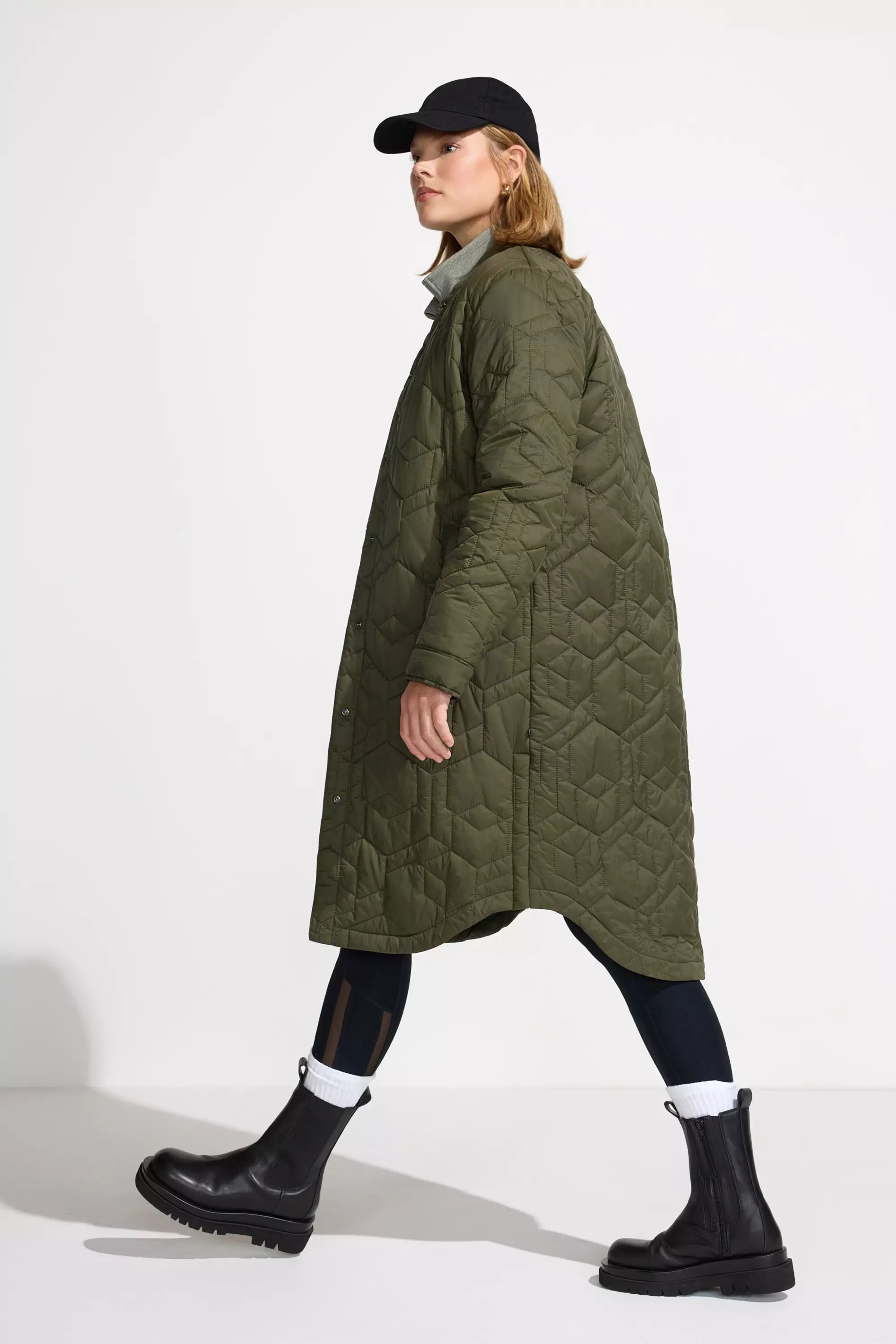 Women’s Longline Quilted Freezer Jacket - Forest