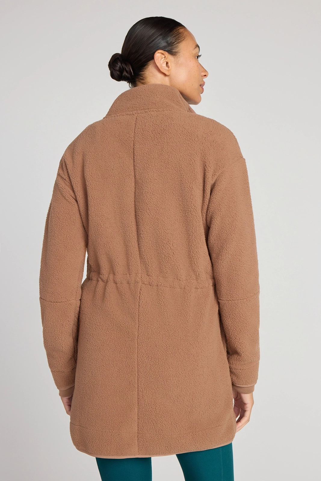 The Berber Soft Luxe Recylar Poly Longline Jacket - Chocolate Malt