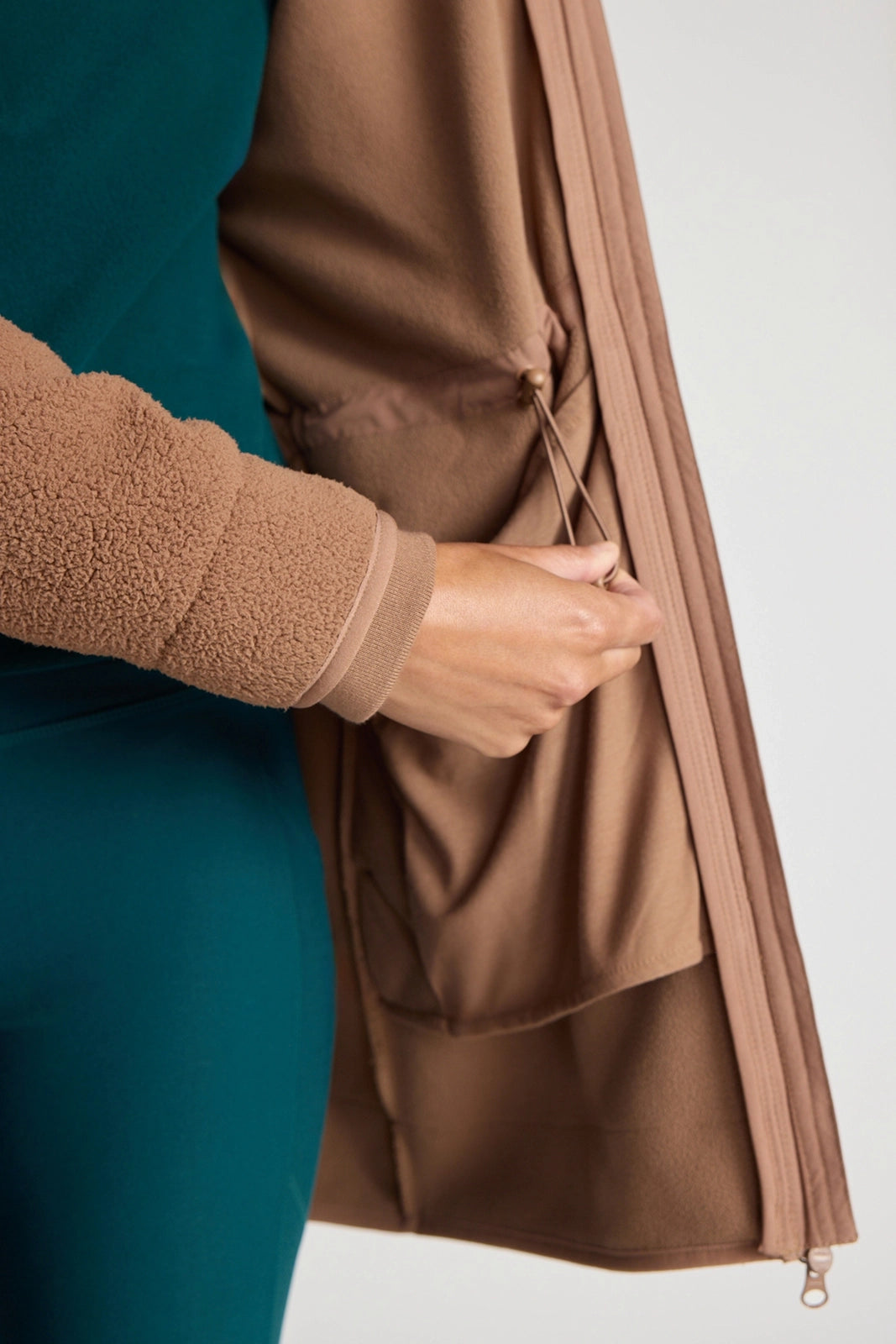 The Berber Soft Luxe Recylar Poly Longline Jacket - Chocolate Malt