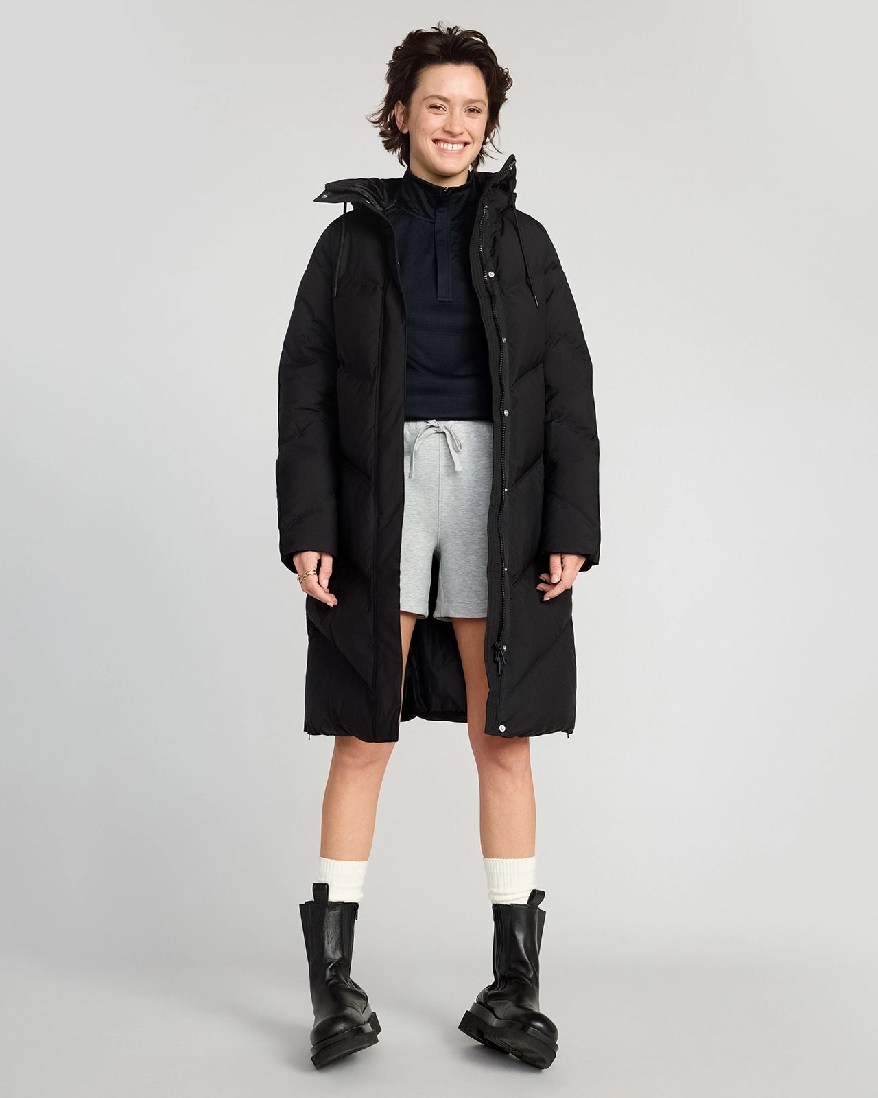 The RDS 700 Fill Power GRS Certified Recycled Poly Chevron-Quilted Parka - Black