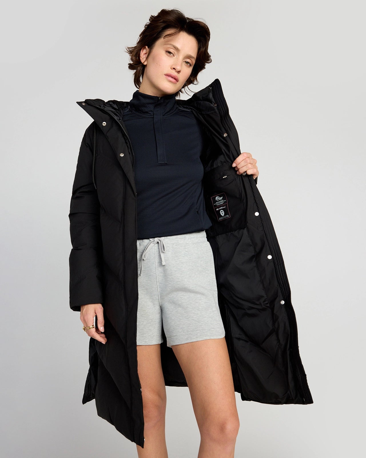 The RDS 700 Fill Power GRS Certified Recycled Poly Chevron-Quilted Parka - Black