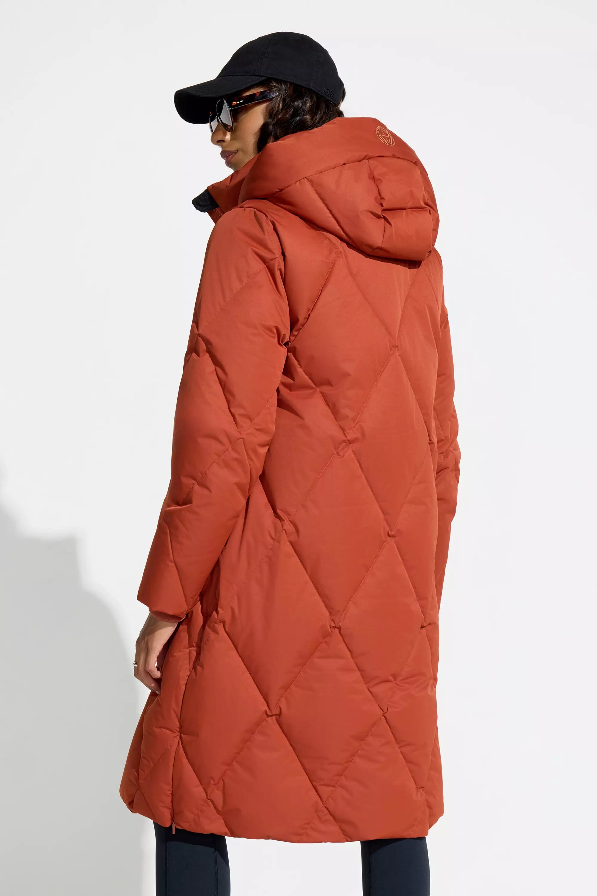 Women’s Diamond Quilt Long Down Parka - Red