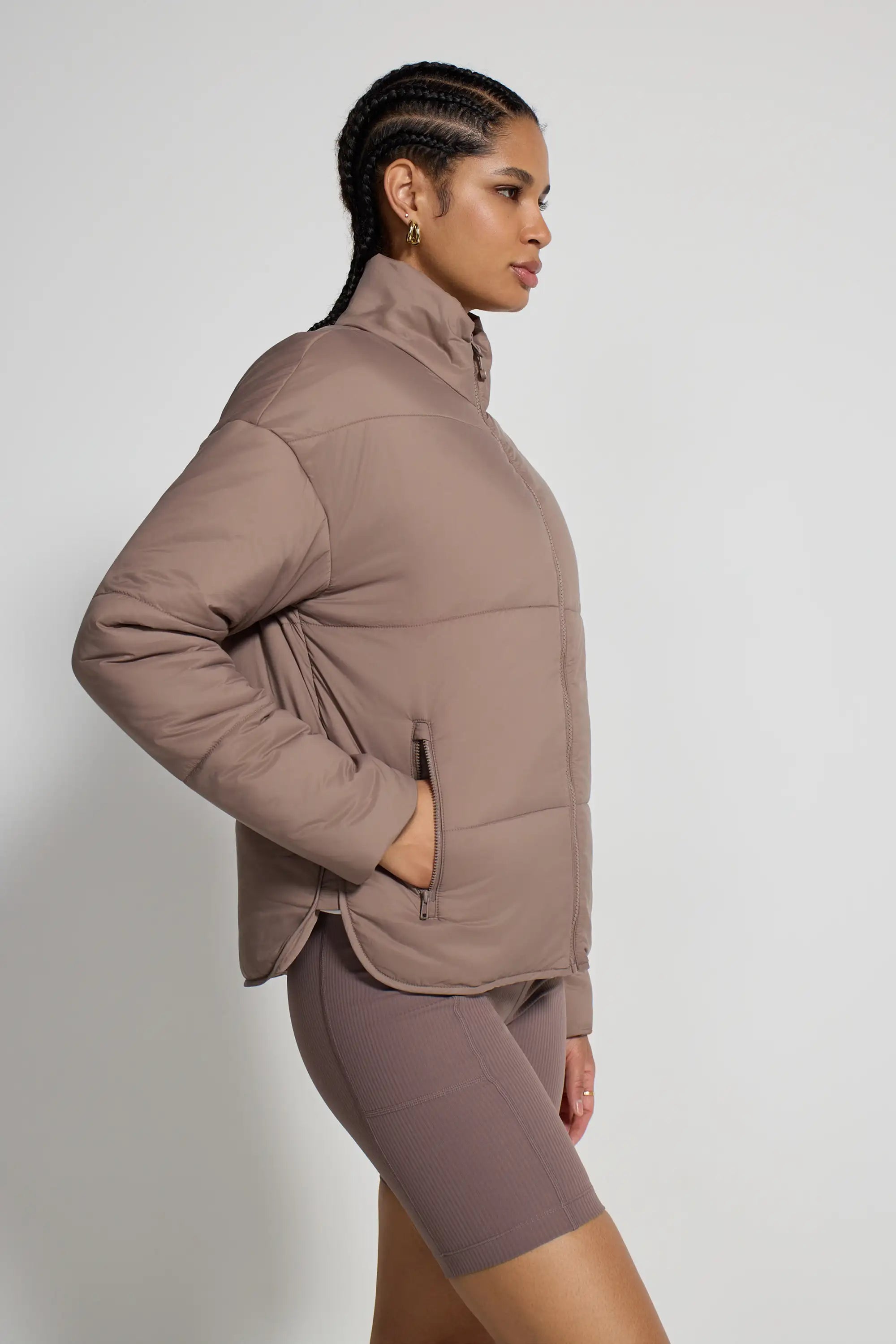 Women's Lightweight Insulated Jacket - Taupe