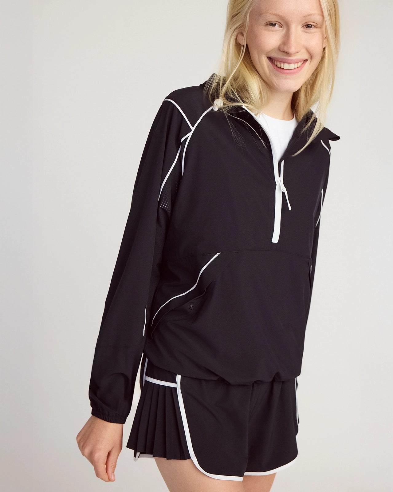The Lightweight GRS Certified Recycled Polyester Club Jacket - Black/White