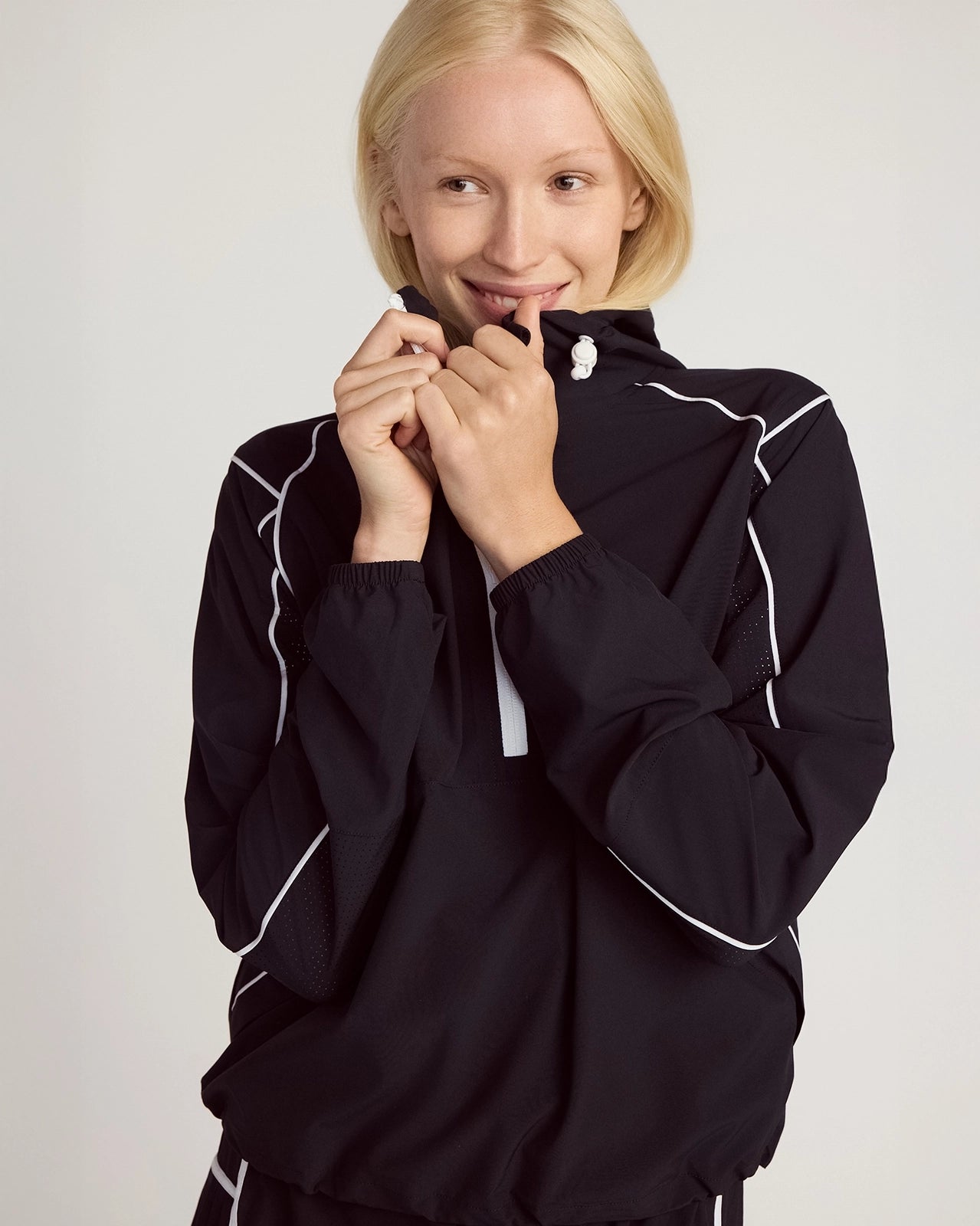 The Lightweight GRS Certified Recycled Polyester Club Jacket - Black/White