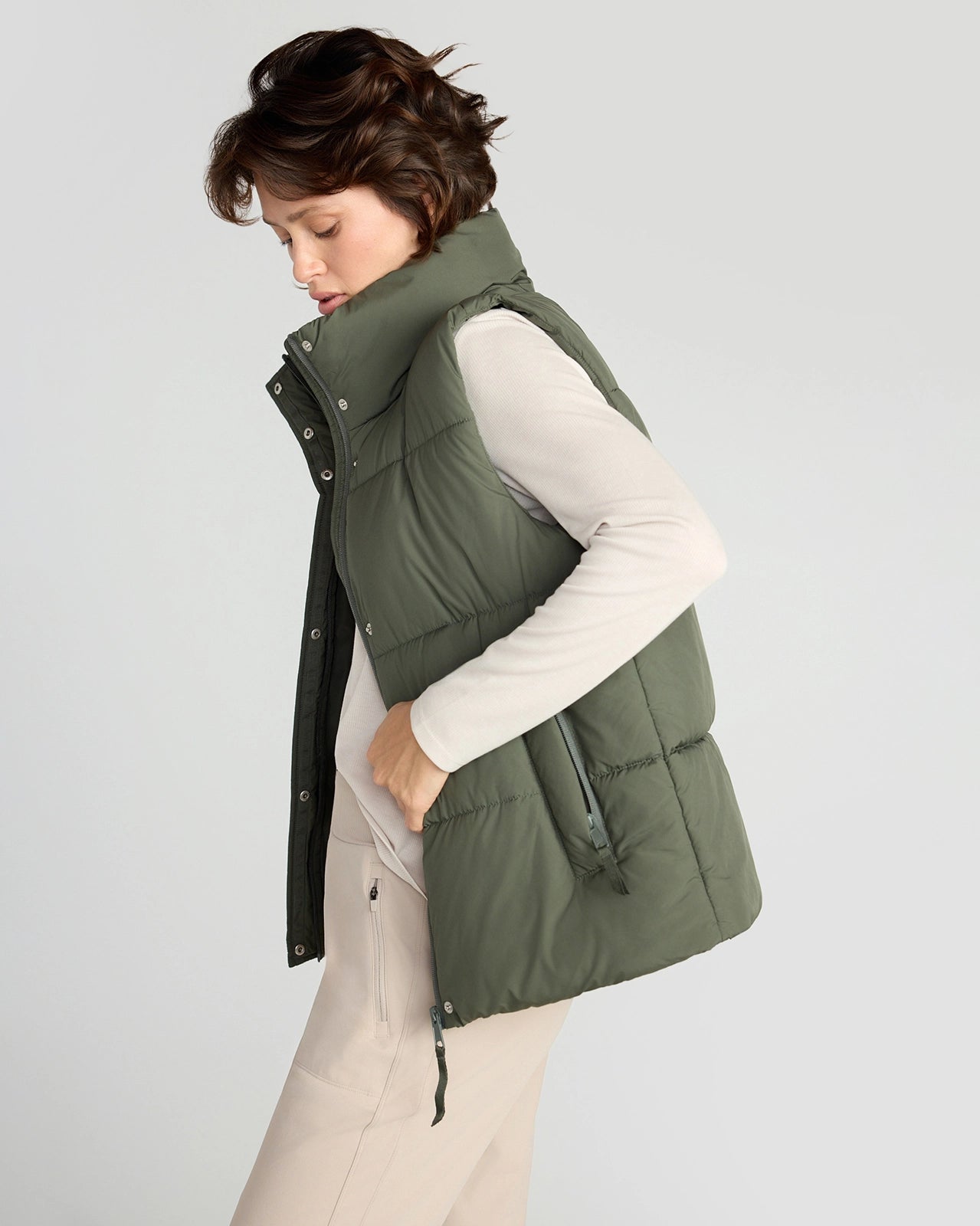 The Sorona™ Fill GRS Certified Recycled Poly Puffer Vest - Kambaba Green