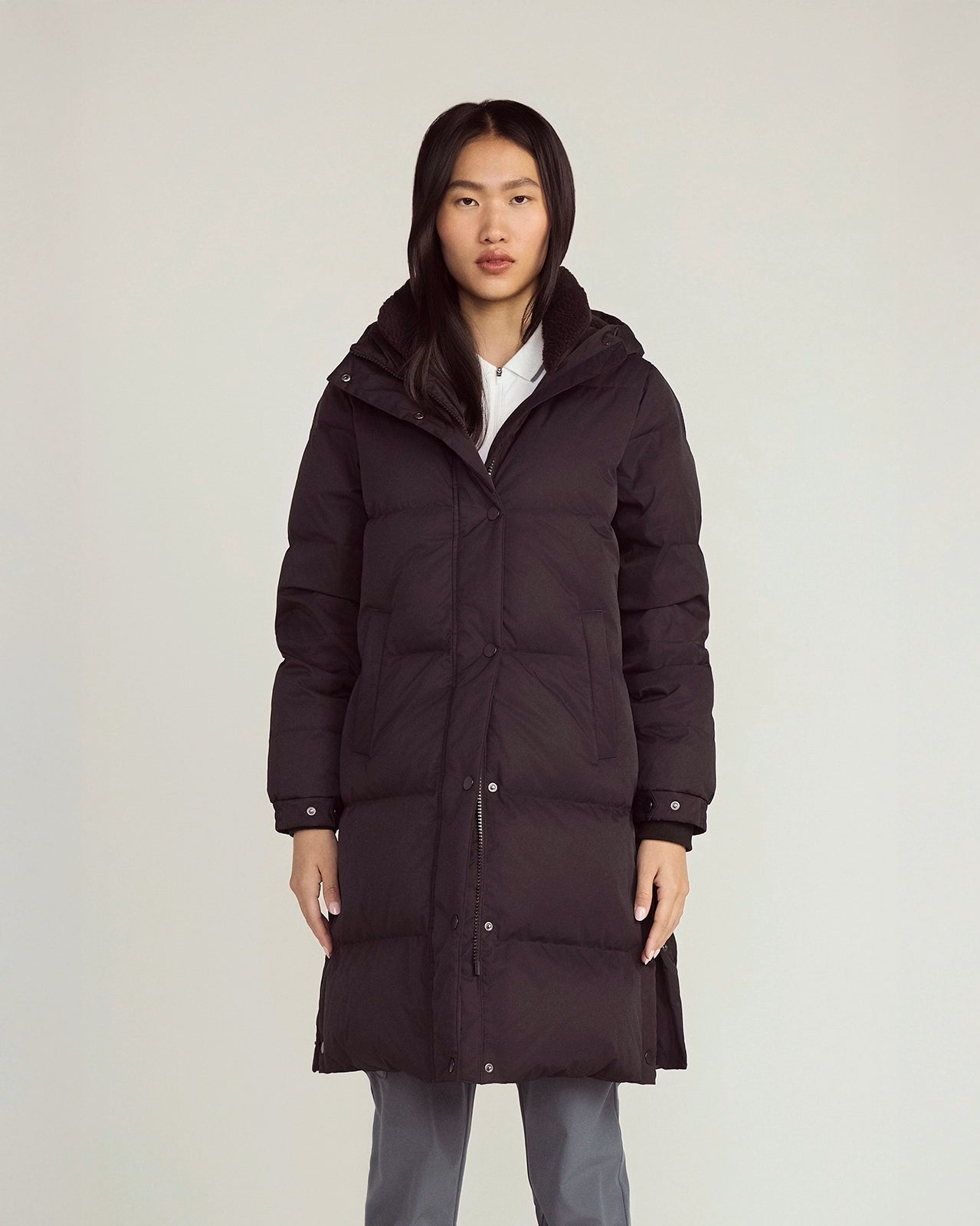 The RDS 700-Fill Power GRS Certified Recycled Polyester Longline Puffer Parka - Black