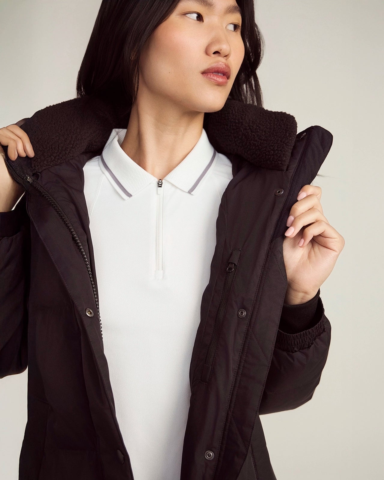 The RDS 700-Fill Power GRS Certified Recycled Polyester Longline Puffer Parka - Black