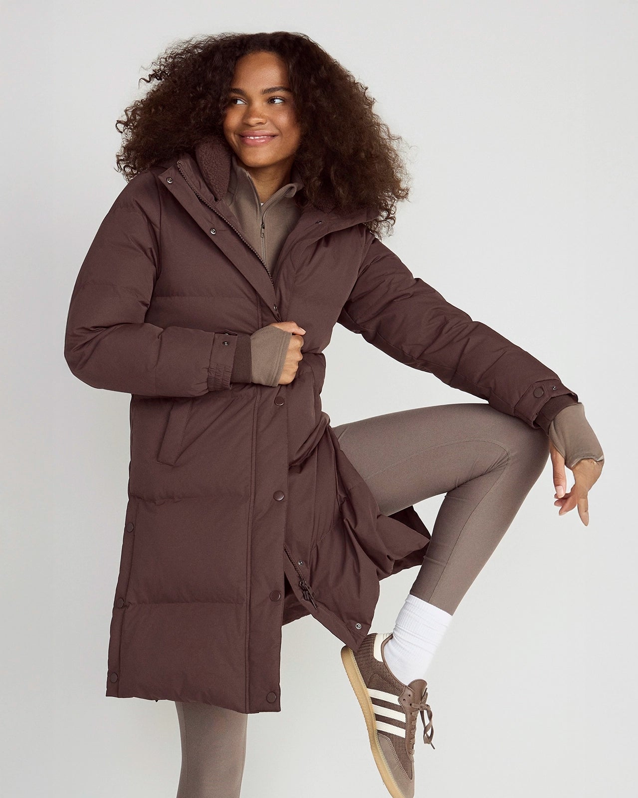 The RDS 700-Fill Power GRS Certified Recycled Polyester Longline Puffer Parka - Brown