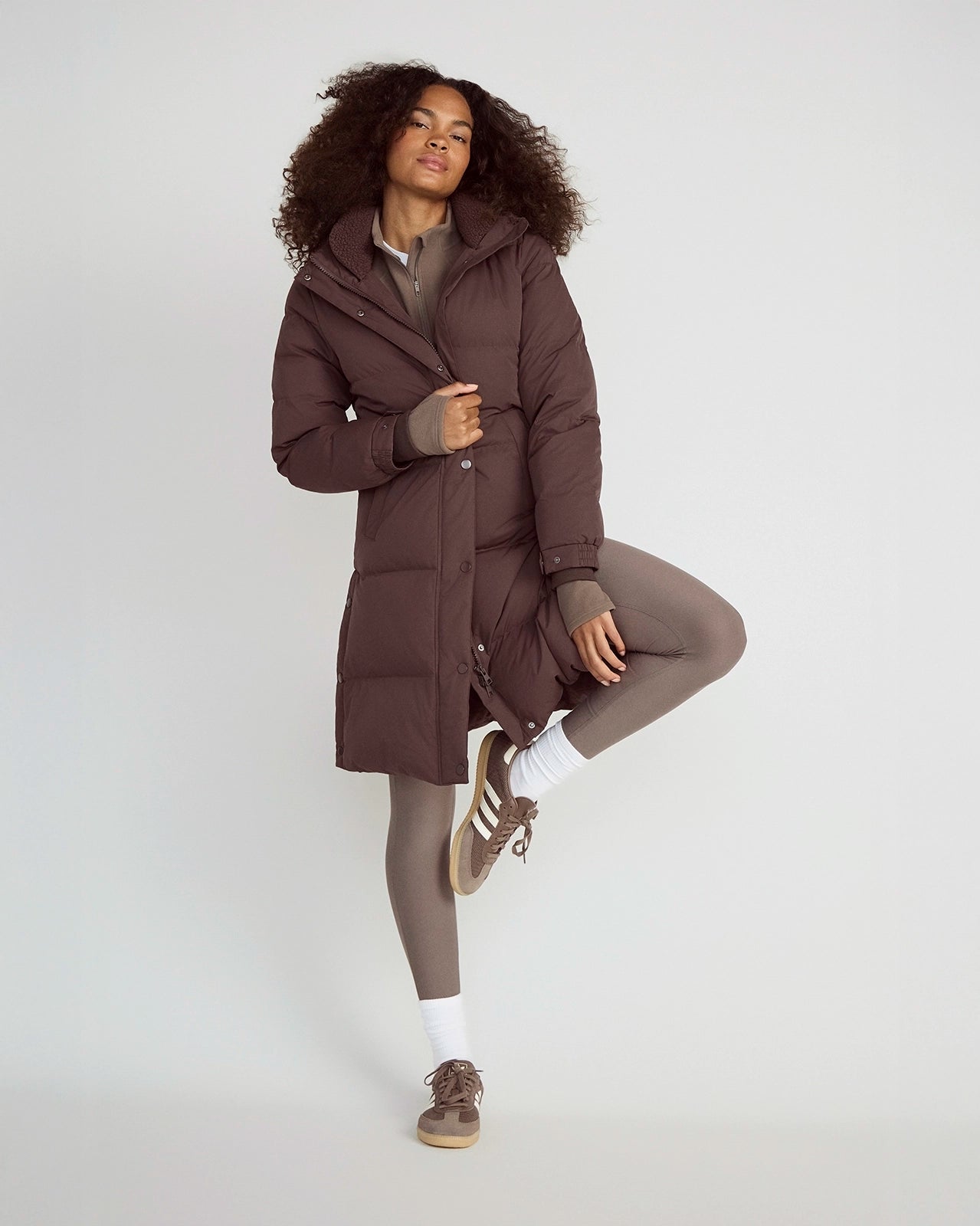 The RDS 700-Fill Power GRS Certified Recycled Polyester Longline Puffer Parka - Brown