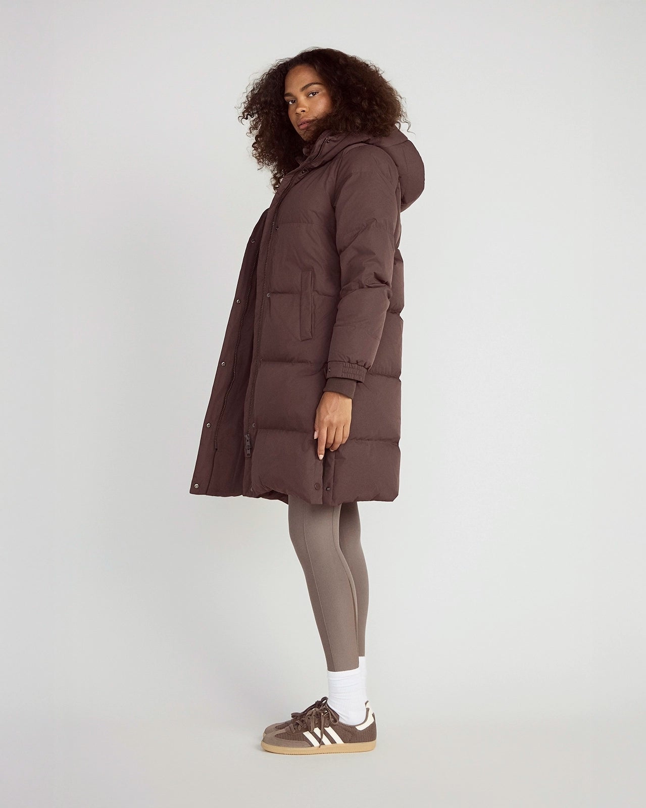 The RDS 700-Fill Power GRS Certified Recycled Polyester Longline Puffer Parka - Brown