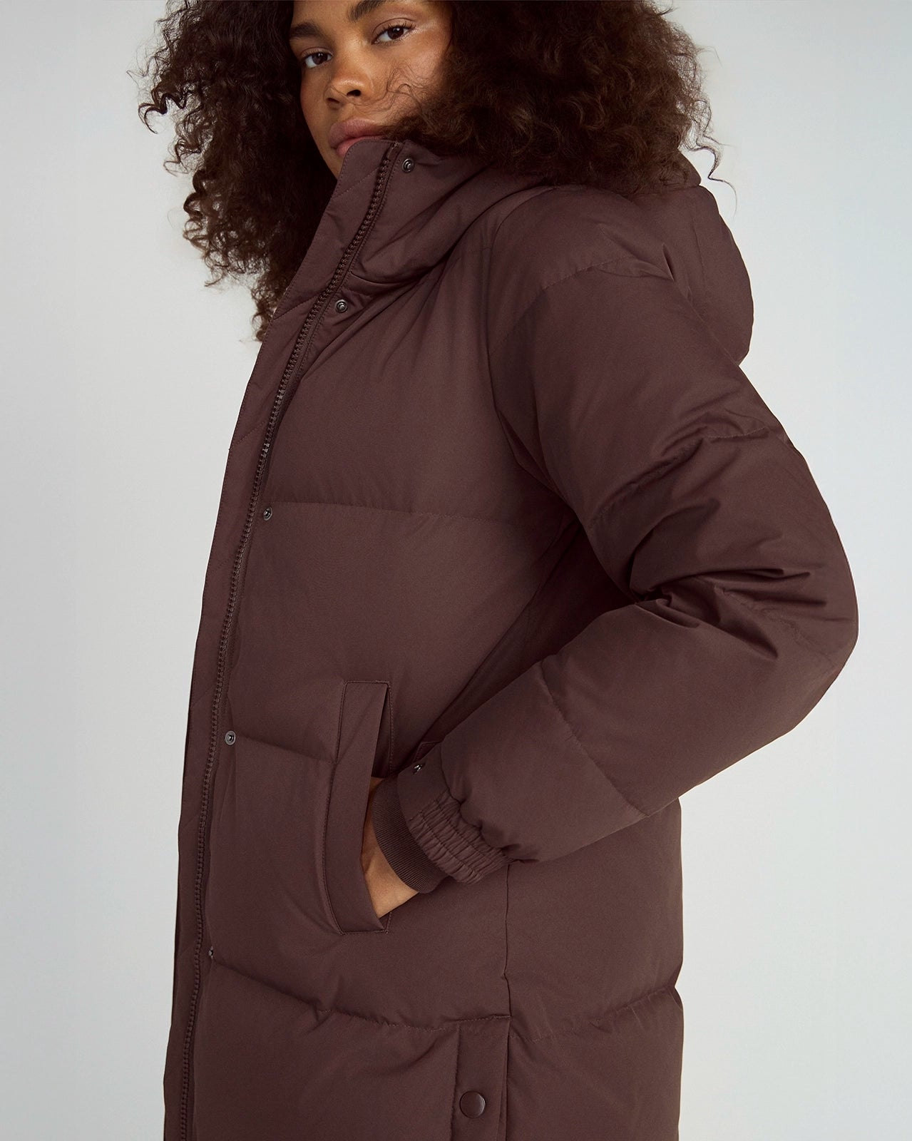 The RDS 700-Fill Power GRS Certified Recycled Polyester Longline Puffer Parka - Brown