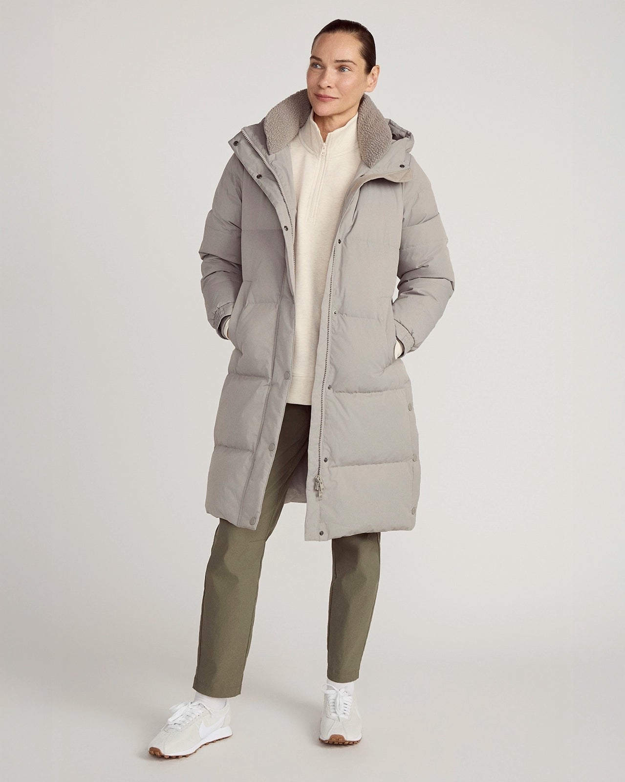 The RDS 700-Fill Power GRS Certified Recycled Polyester Longline Puffer Parka - Mushroom