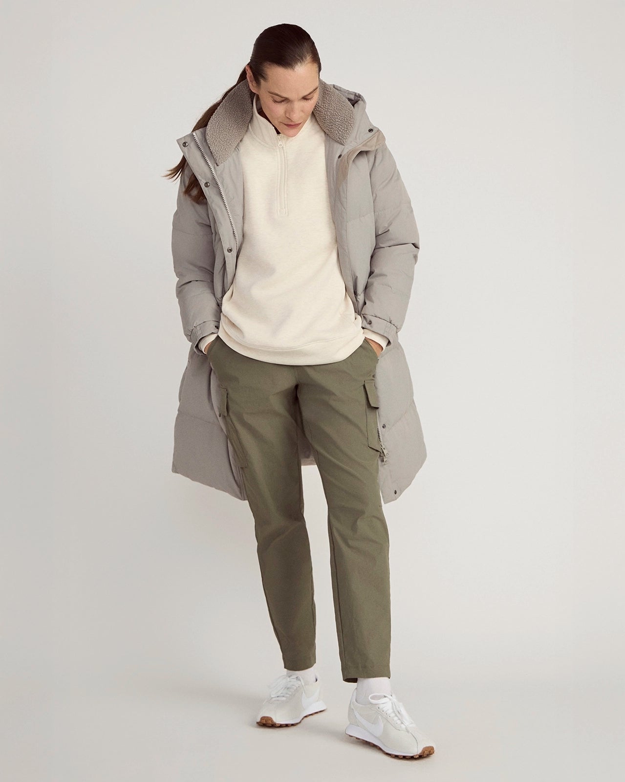 The RDS 700-Fill Power GRS Certified Recycled Polyester Longline Puffer Parka - Mushroom