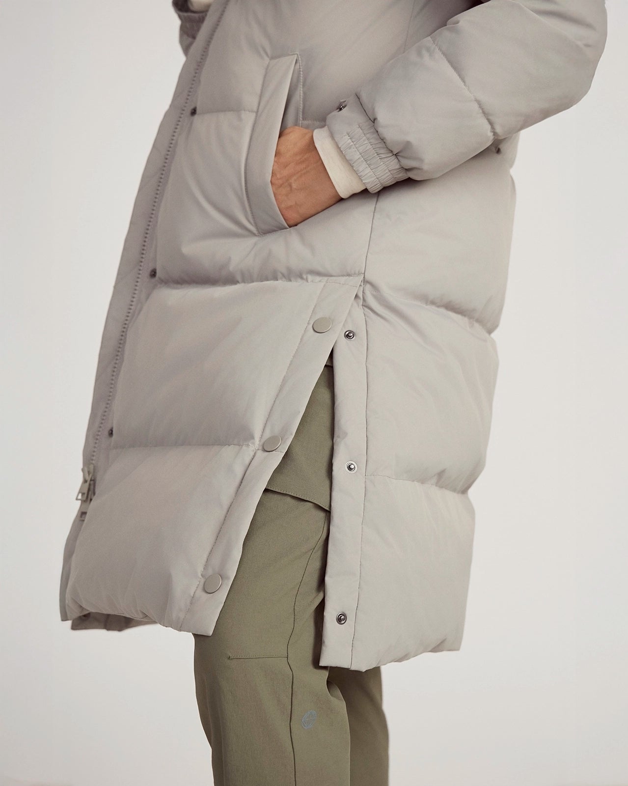 The RDS 700-Fill Power GRS Certified Recycled Polyester Longline Puffer Parka - Mushroom