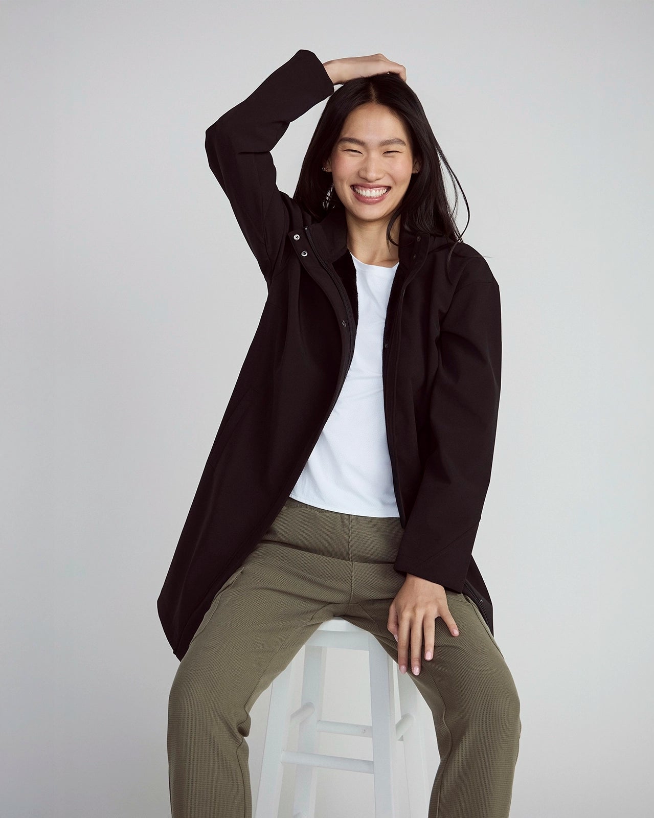 The Wind + Water-Resistant GRS Certified Recycled Polyester Jacket - Black