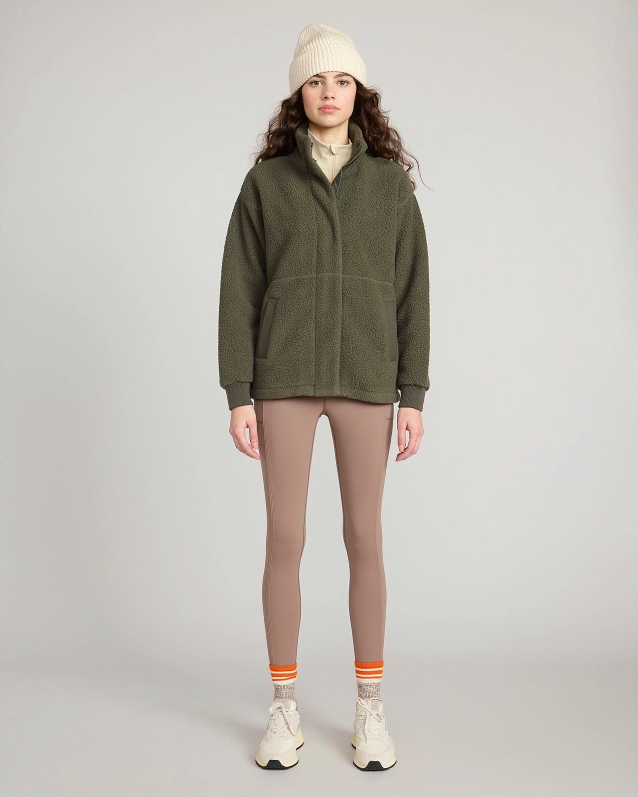 The Soft Sherpa and Crinkle Trim GRS Certified Recycled Poly Fleece Jacket