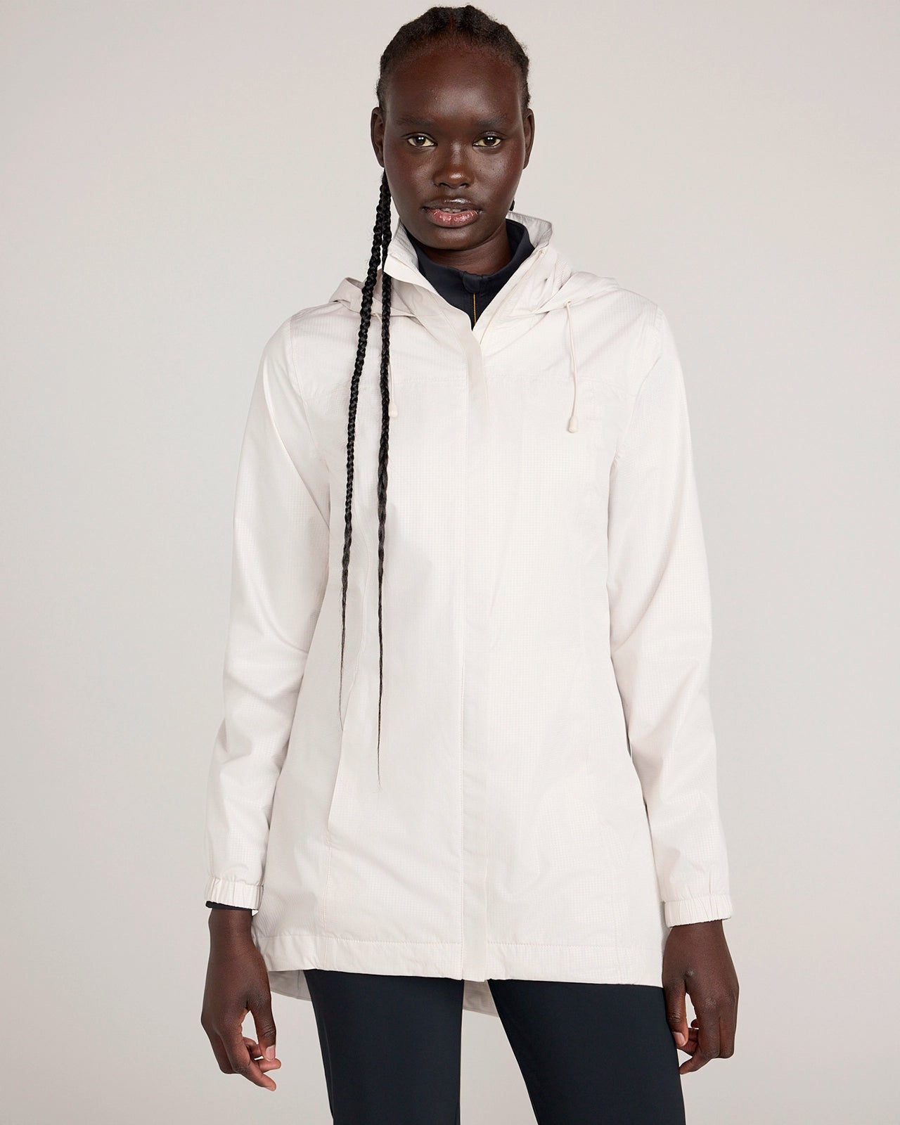 The Travel Embossed Print Rain Jacket - Wind Chime White