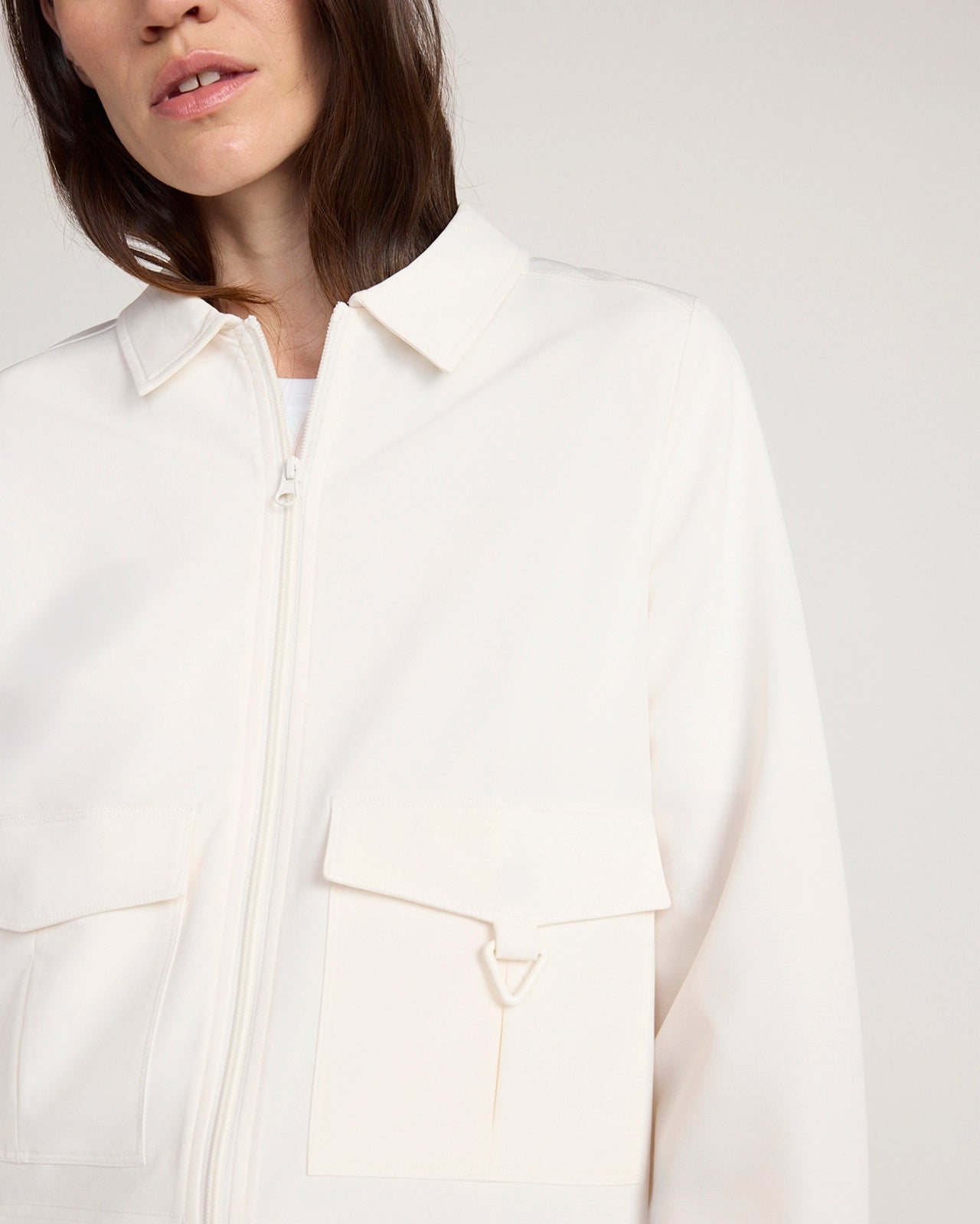 The Travel Utility Cargo Jacket - Sugar Swizzle Cream