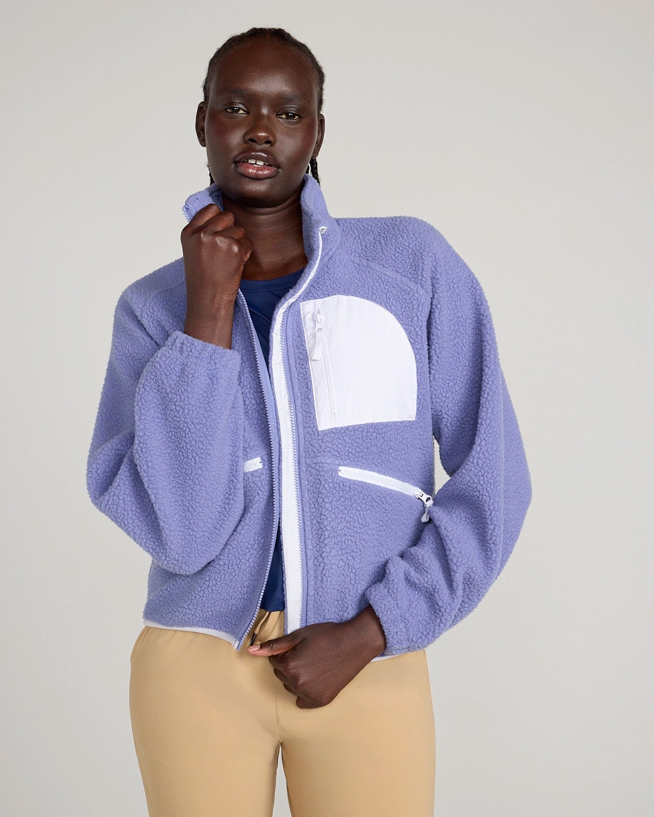 The Berber Soft Luxe Trail Jacket - Blue Ice