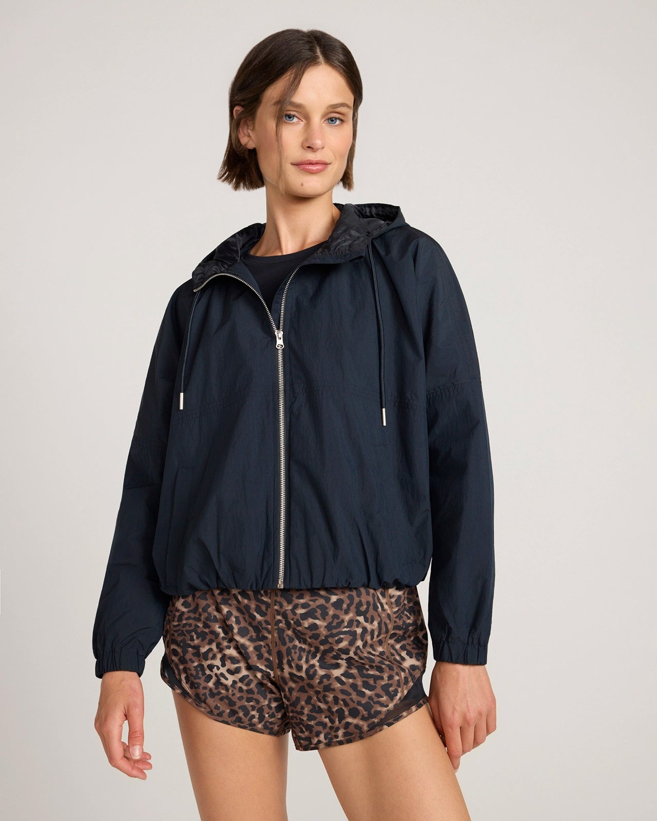 The Travel Fly Ball Cropped Crinkle Jacket - Black