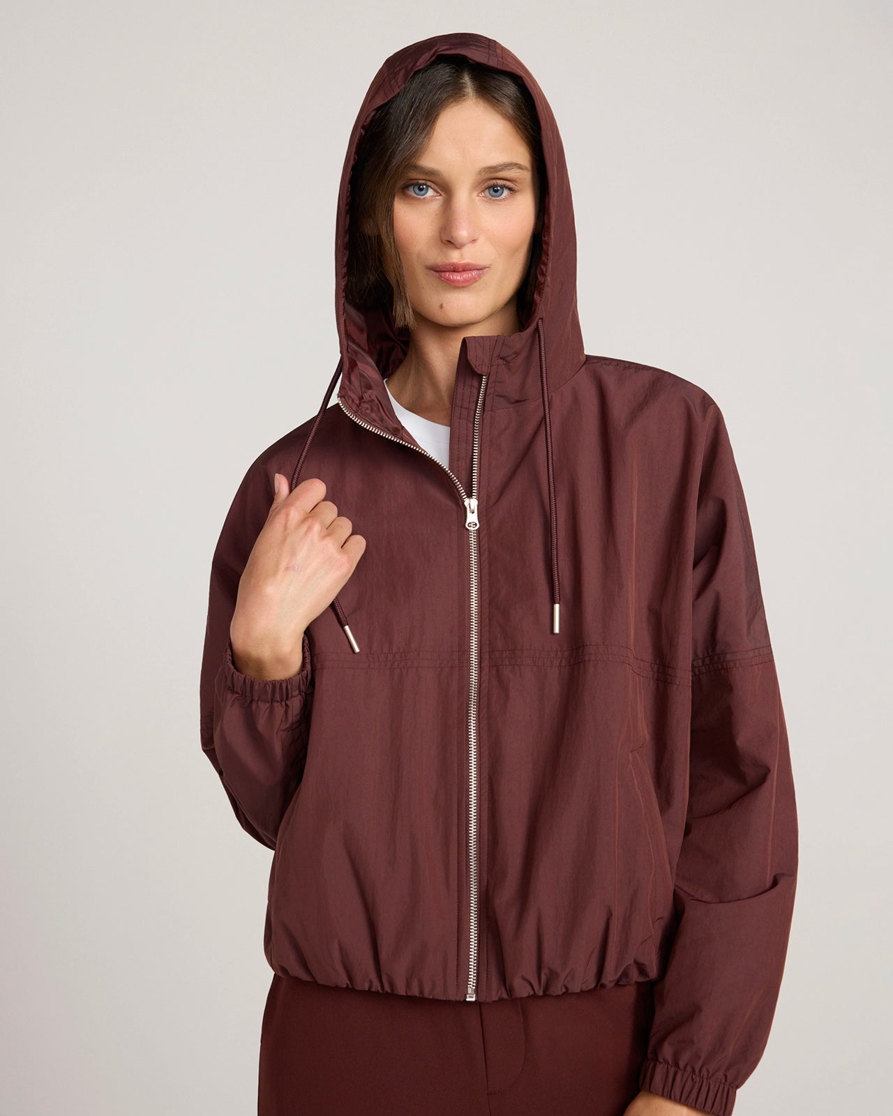 The Travel Fly Ball Cropped Crinkle Jacket - Bitter Chocolate