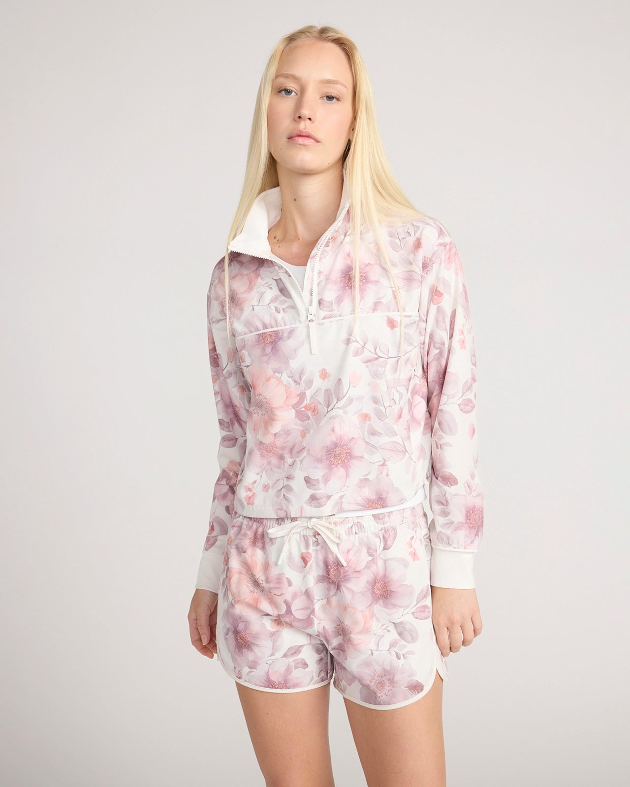The Active Recharge Half Zip Jacket - Sunset Floral Print