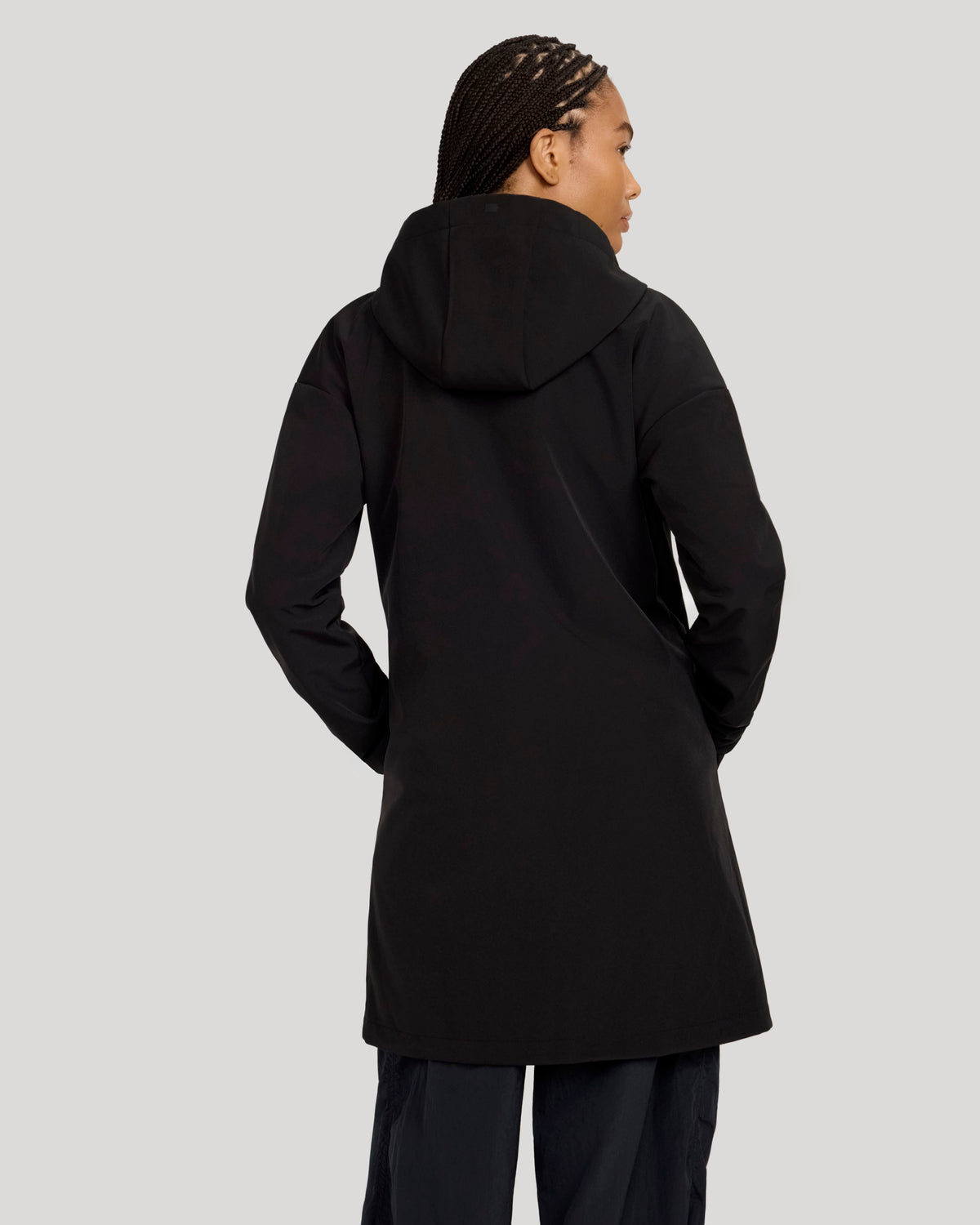 The Travel Long Softshell Jacket - Jet Black
